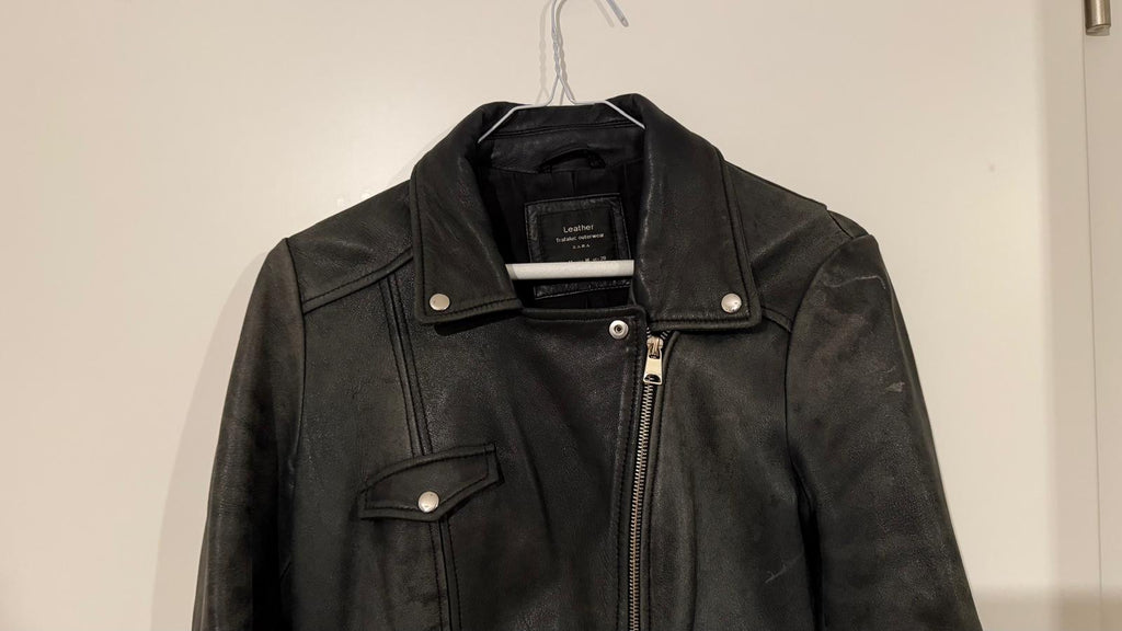 Zara Trafaluc Leder Bikerjacke M Schwarz Damen, guter Zustand