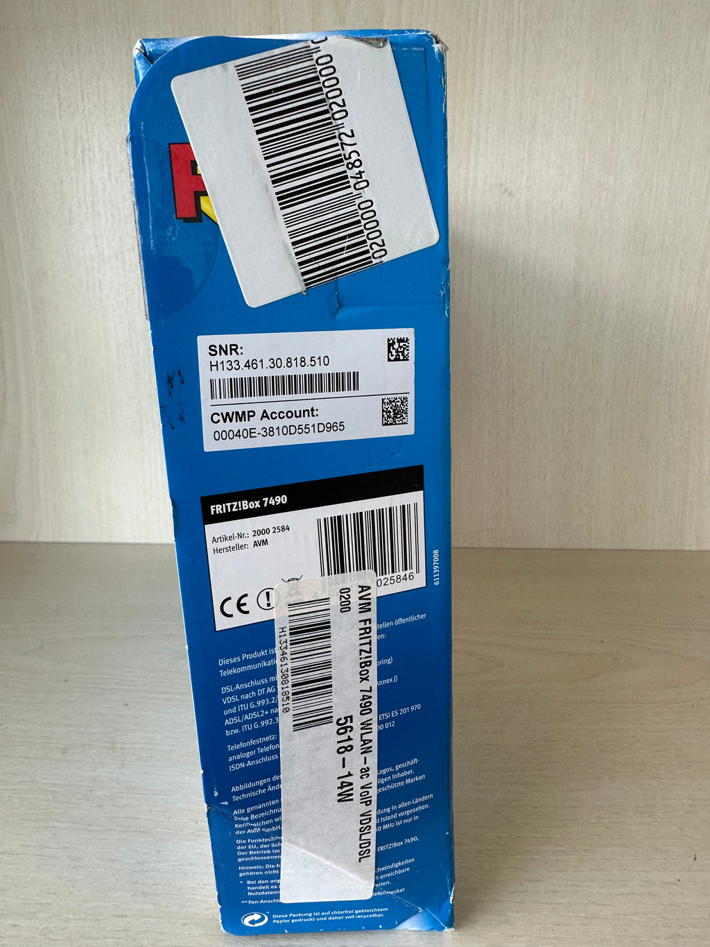 AVM FRITZ!Box 7490 – WLAN Router, Rot/Weiß, guter Zustand