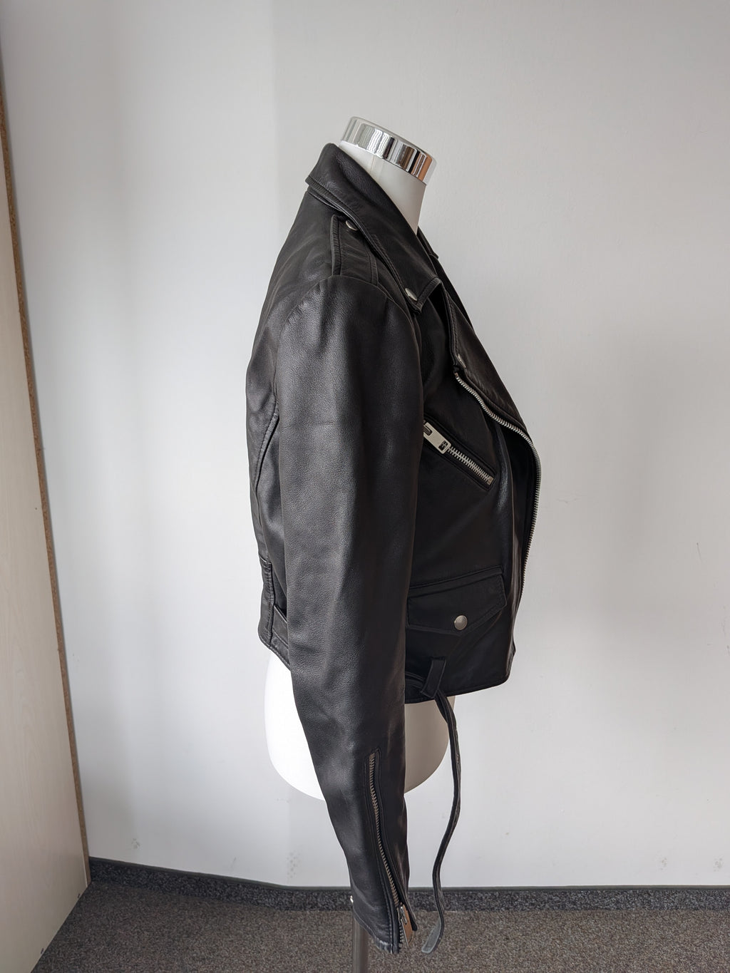 Walter Baker 100% Lammleder Moto Jacke Schwarz Gr. S – Guter Zustand