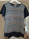 Scotch & Soda Raffia Town Damen T-Shirt XS Blau/Orange Leinen – Gut