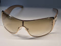 Vintage Dior Crystal Shield Sonnenbrille – Gold, Guter Zustand, Medium