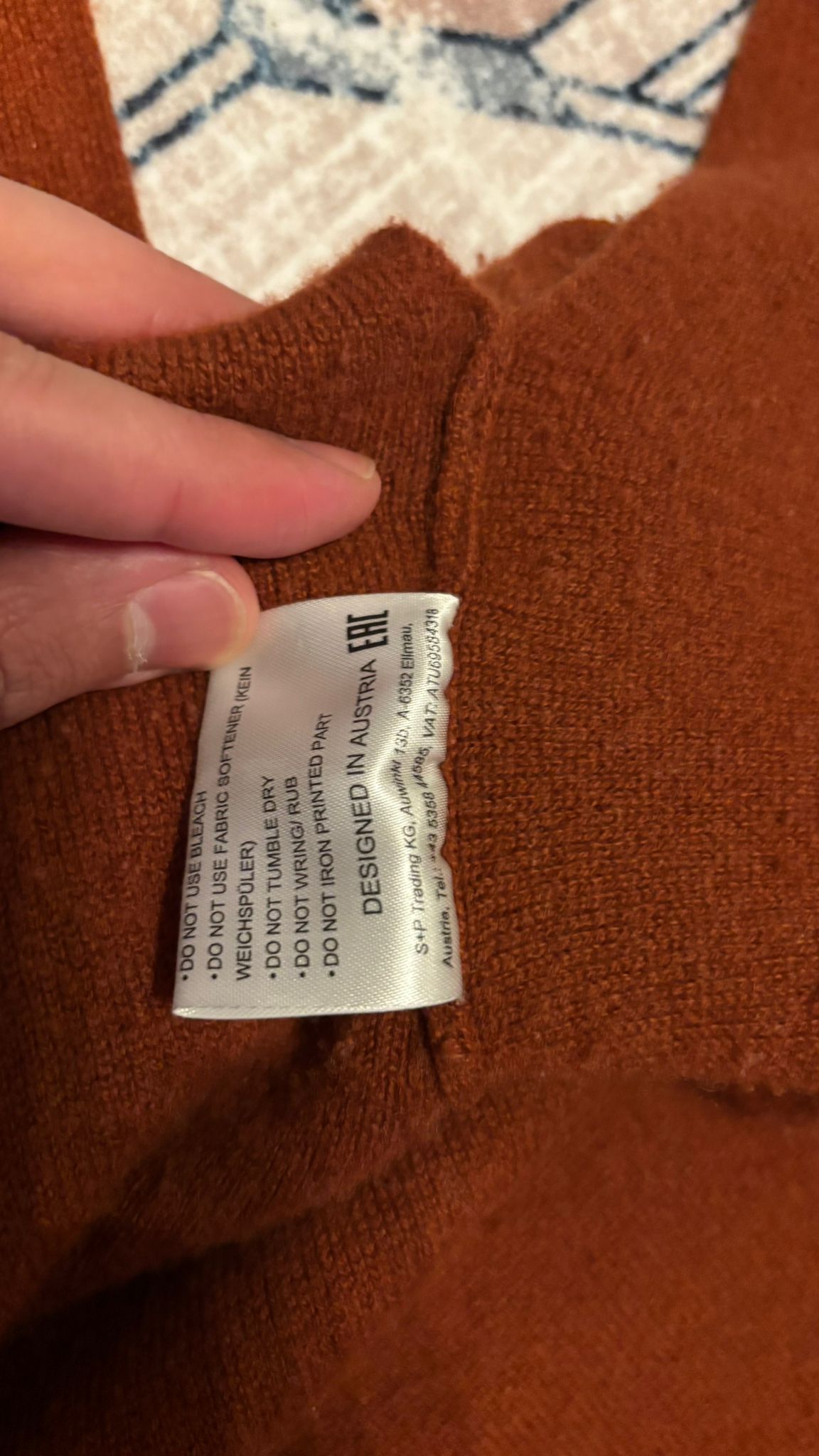 100% Kaschmir Decke Large Rost – Weich & Gemütlich, Guter Zustand