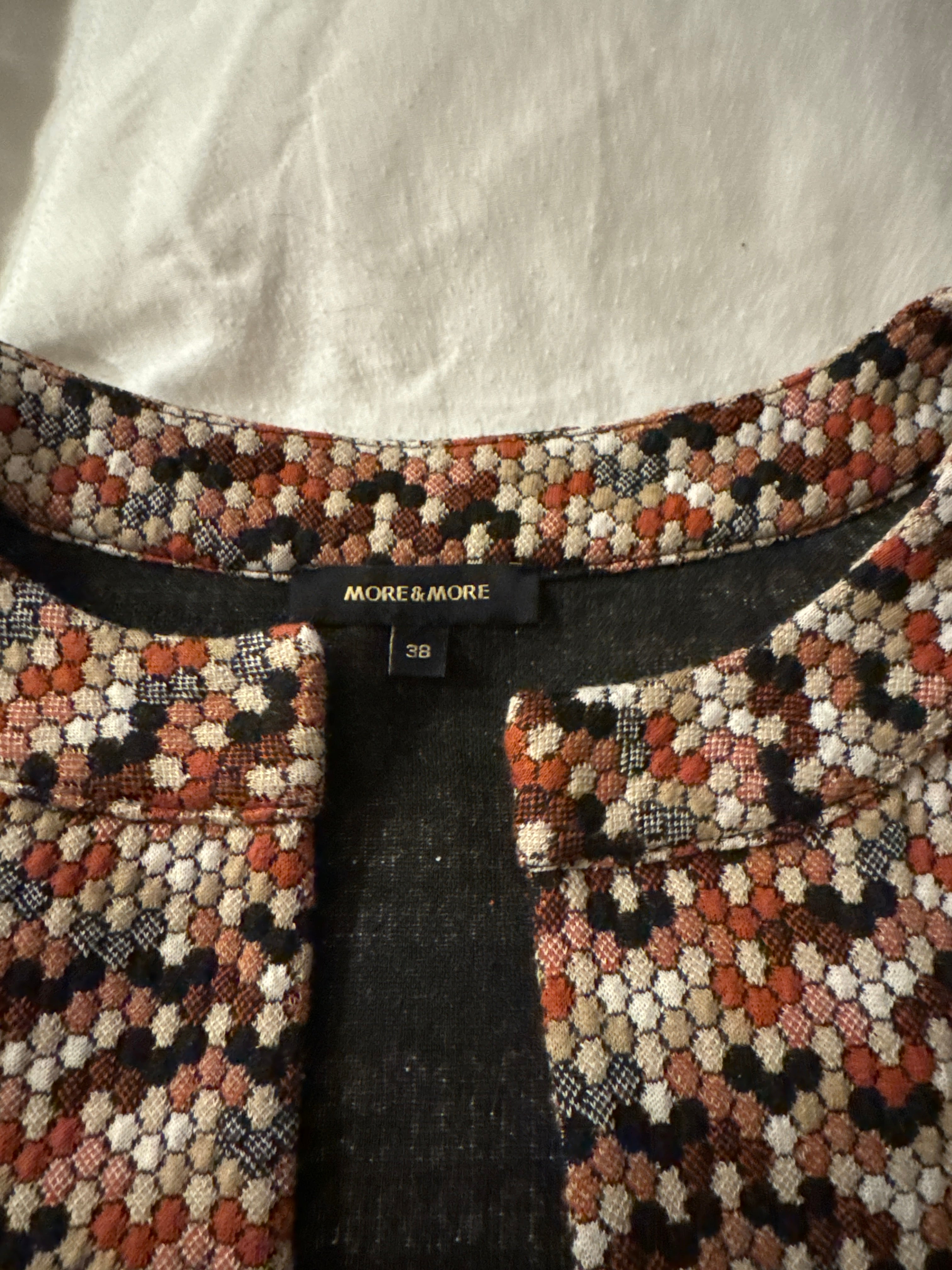 More & More Tweedjacke – Offen, Kragenlos, Multicolor, Gr. 38, Sehr Gut