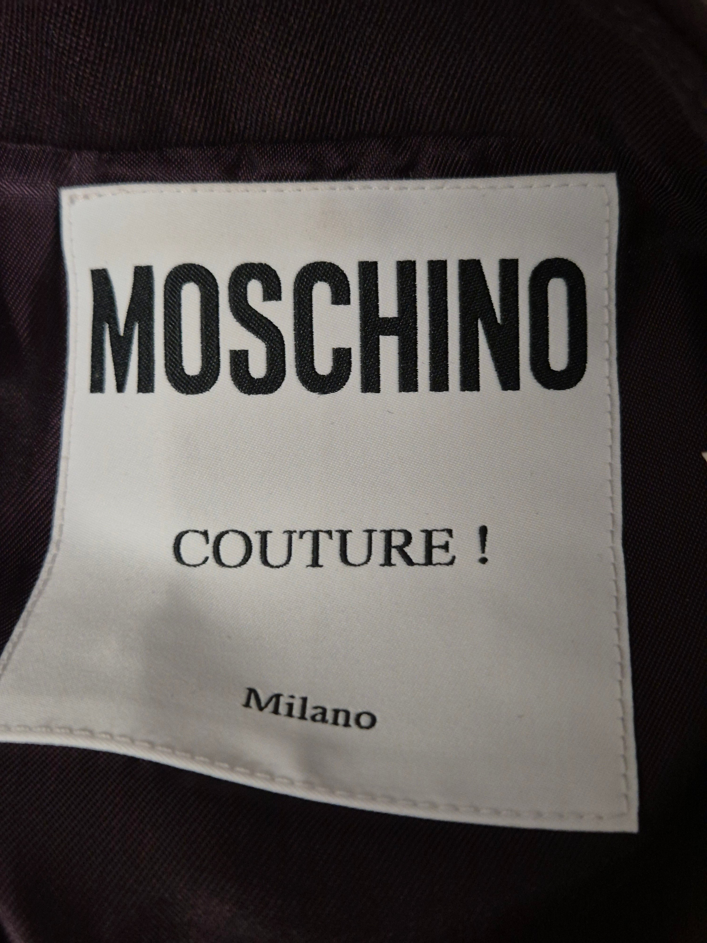 Moschino Couture Virgin Wool Mini Skirt Purple DE 36 Very Good