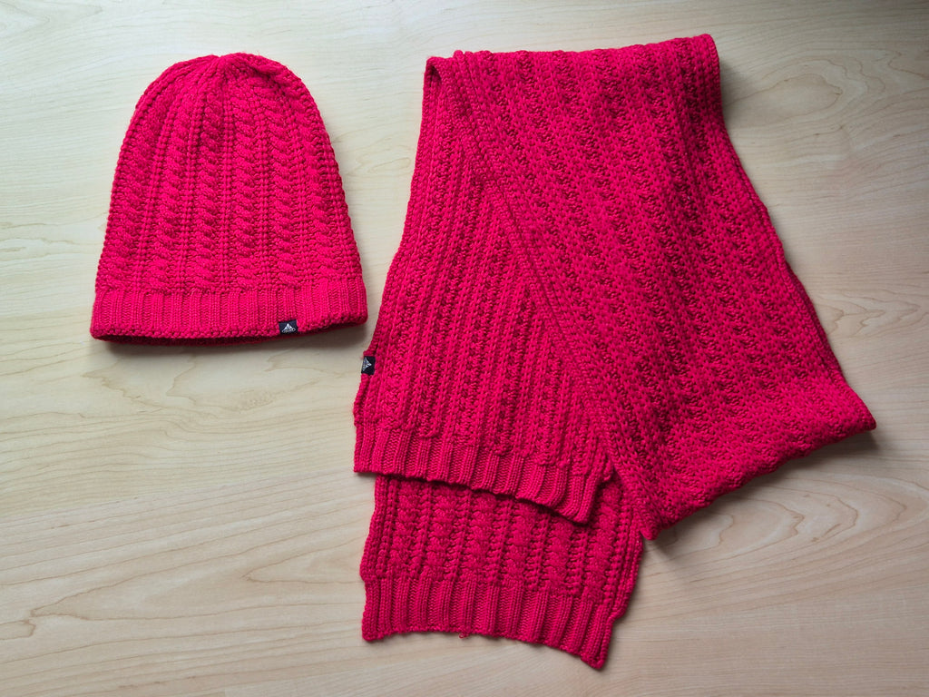 Vaude Strickset – Mütze & Schal, One Size, Pink, sehr guter Zustand