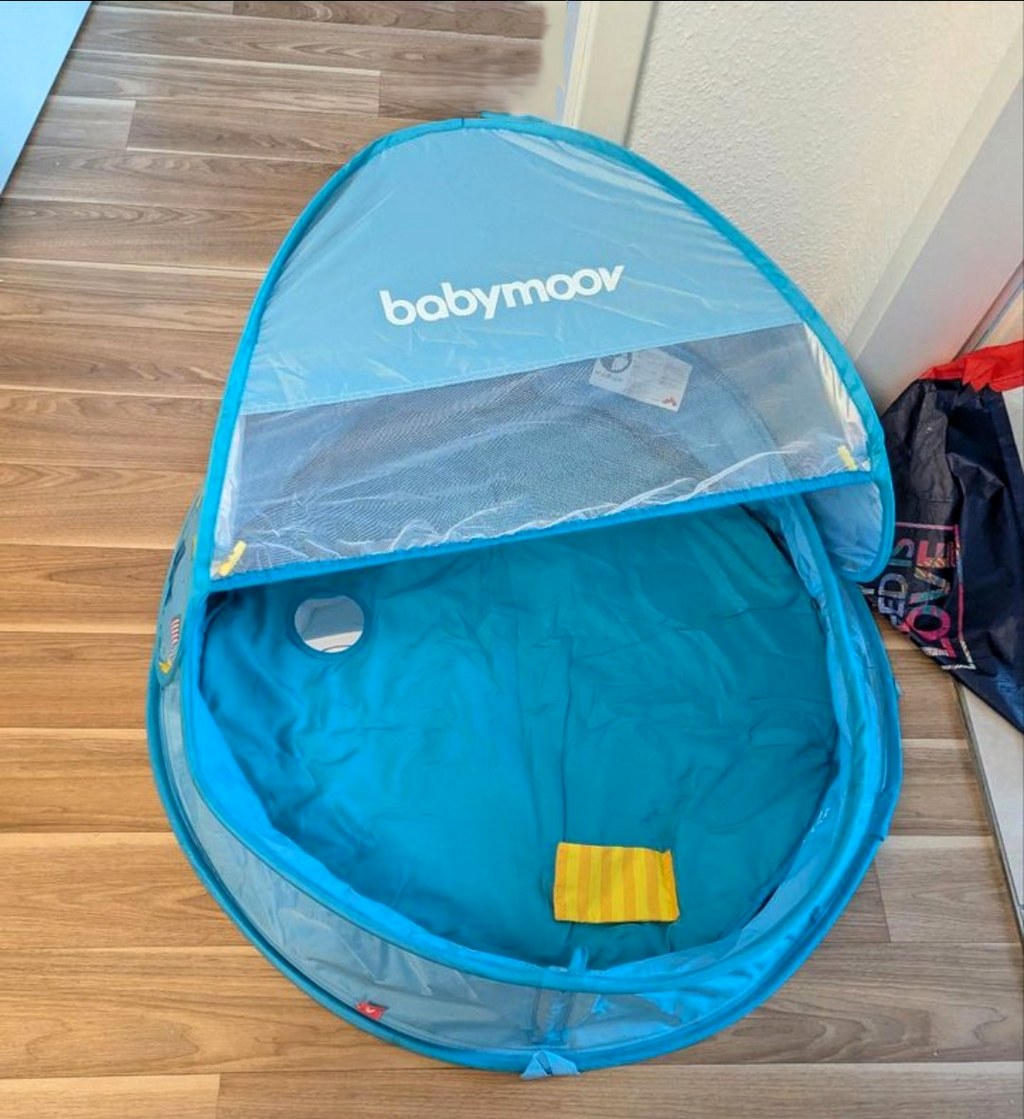 Babymoov Aquani 3-in-1 Spielzelt | Pool & Sonnenschutz | Blau | Gut