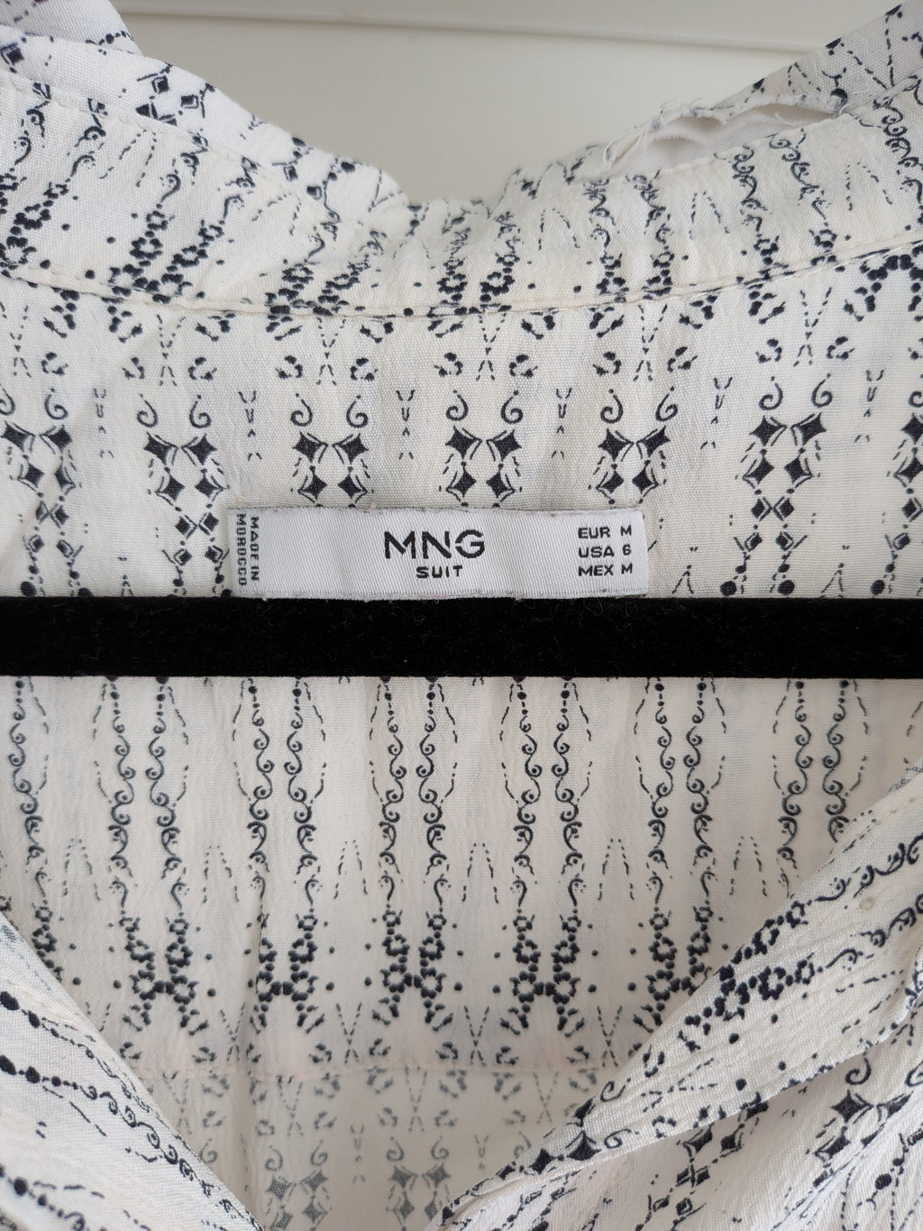 Mango Shirtkleid Gr. M – Weiß/Schwarz, sehr guter Zustand