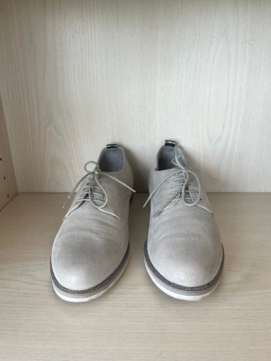 Maripe Linen Derby Shoes, Grey/Silver, EU 39, Good Condition