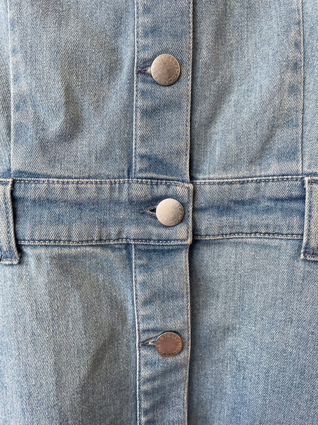 Stella McCartney Two-Tone Denim Shirt Dress Blue, Size 38/M, Very Good