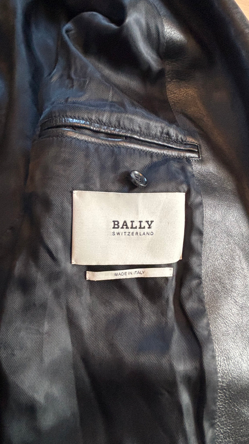 Bally Herren Bikerjacke Lammleder Schwarz EU 50 / US 40 Sehr Gut