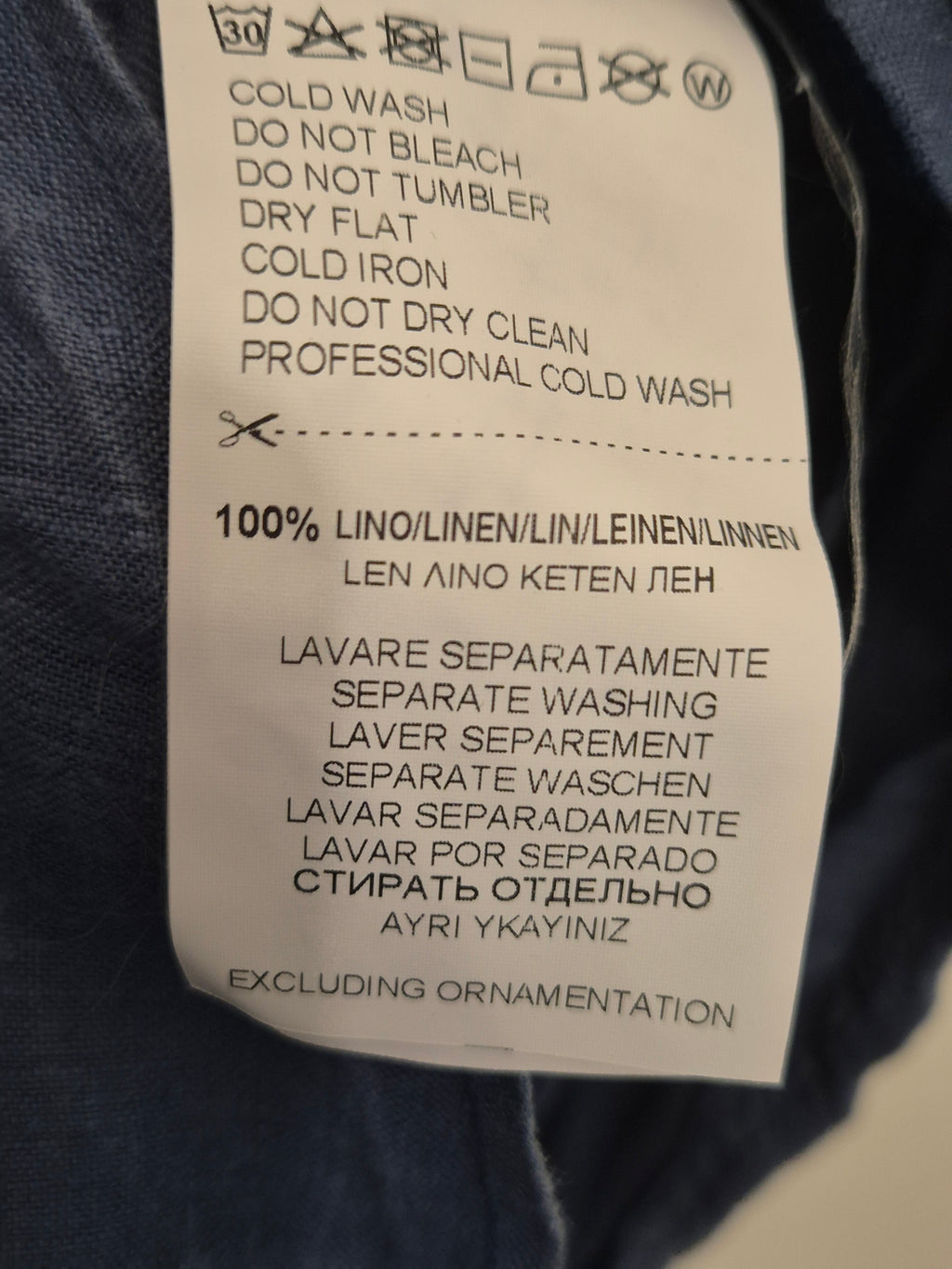 Trussardi Women's Linen Shirt Blue IT 42 / EU 38 Good Condition
