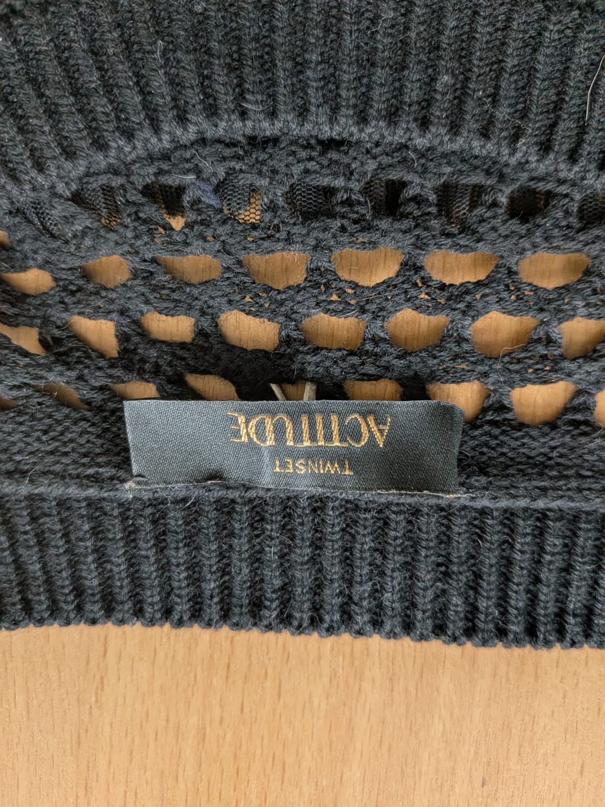Twinset ACTITUDE Sweater – Wool Blend, Black, Size M, Good Condition