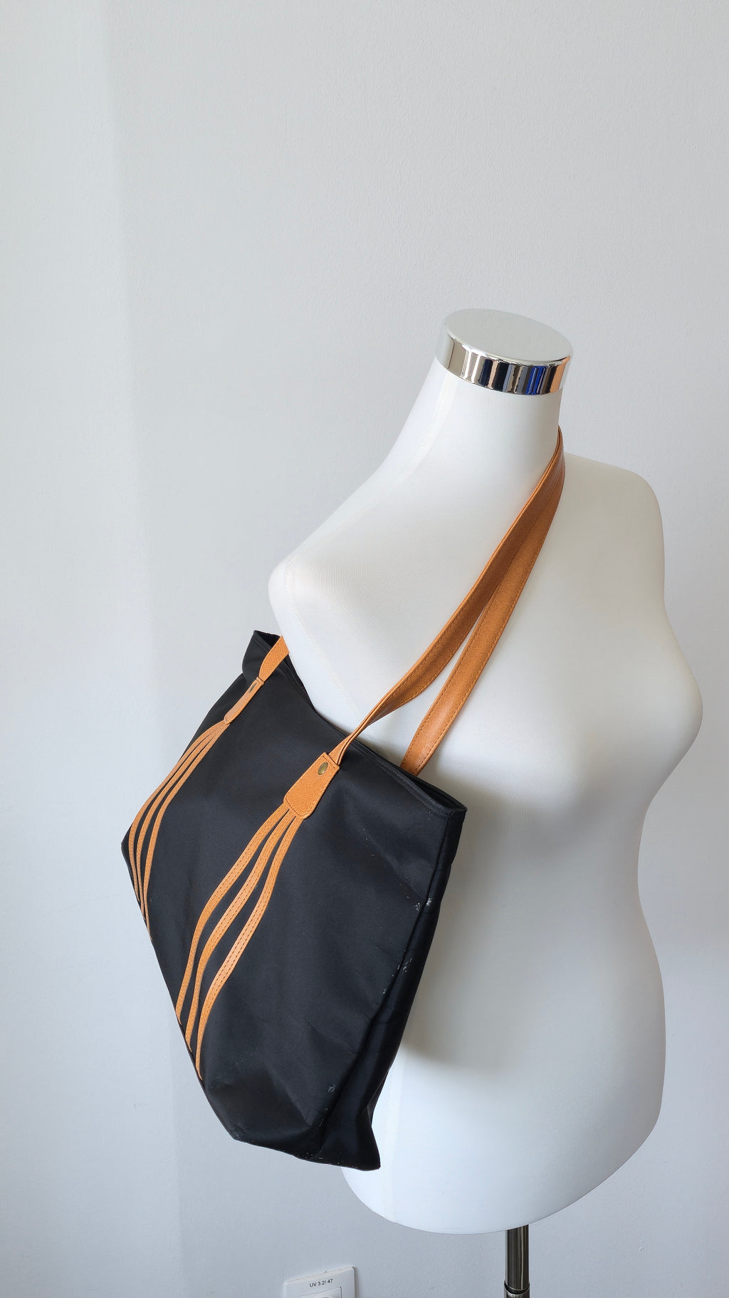 Marc Chantal Black Medium Nylon Tote Bag – Very Good Condition, Roomy & Light