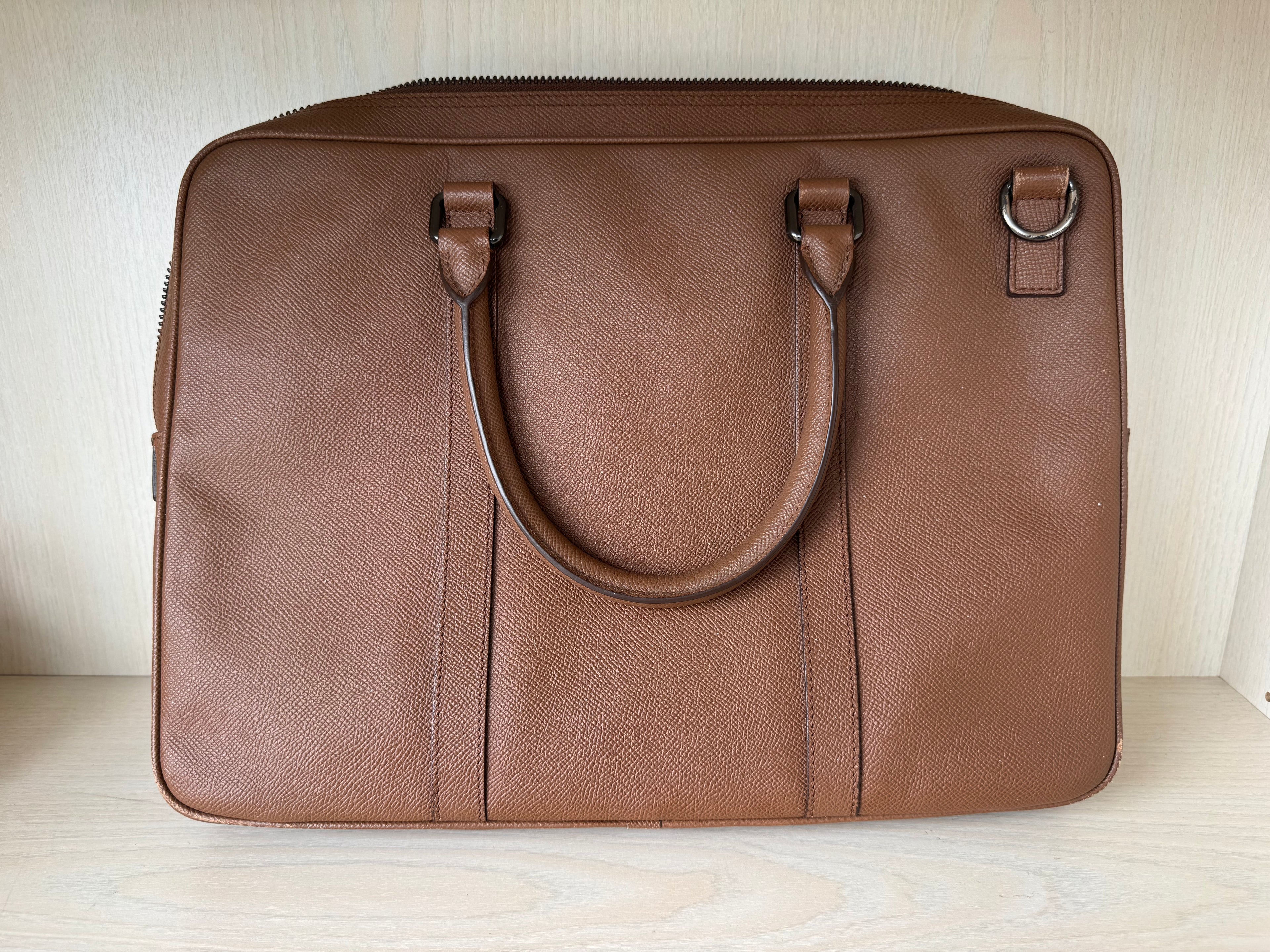 Burberry Leder Aktentasche Braun Medium – Guter Zustand, Staubbeutel, Gurt