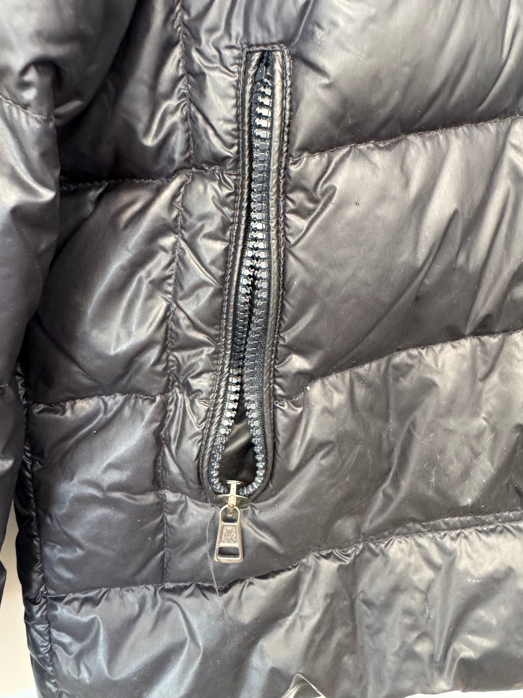 Moncler Maya Herren Daunenjacke Gr. 5 (L/XL) Schwarz – Sehr gut, Puffer, Strickkragen