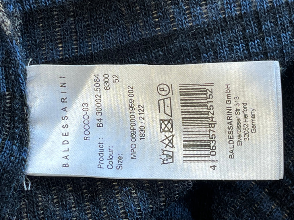 Baldessarini Rollkragenpullover – Wollmix, Blau, Gestreift, Gr. 52, Gut