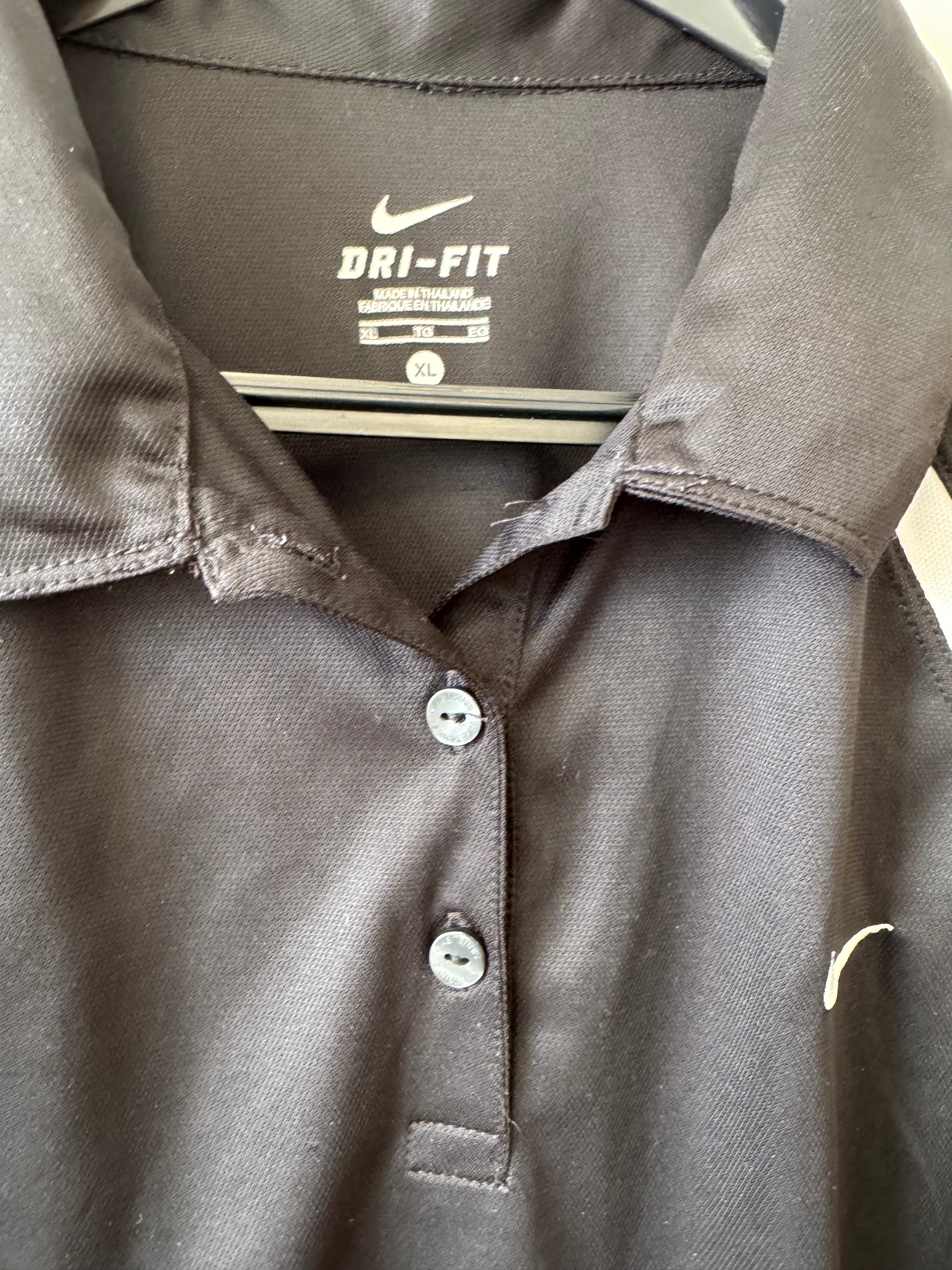 Nike Dri-FIT Golf Polo XL Schwarz/Weiß – Guter Zustand