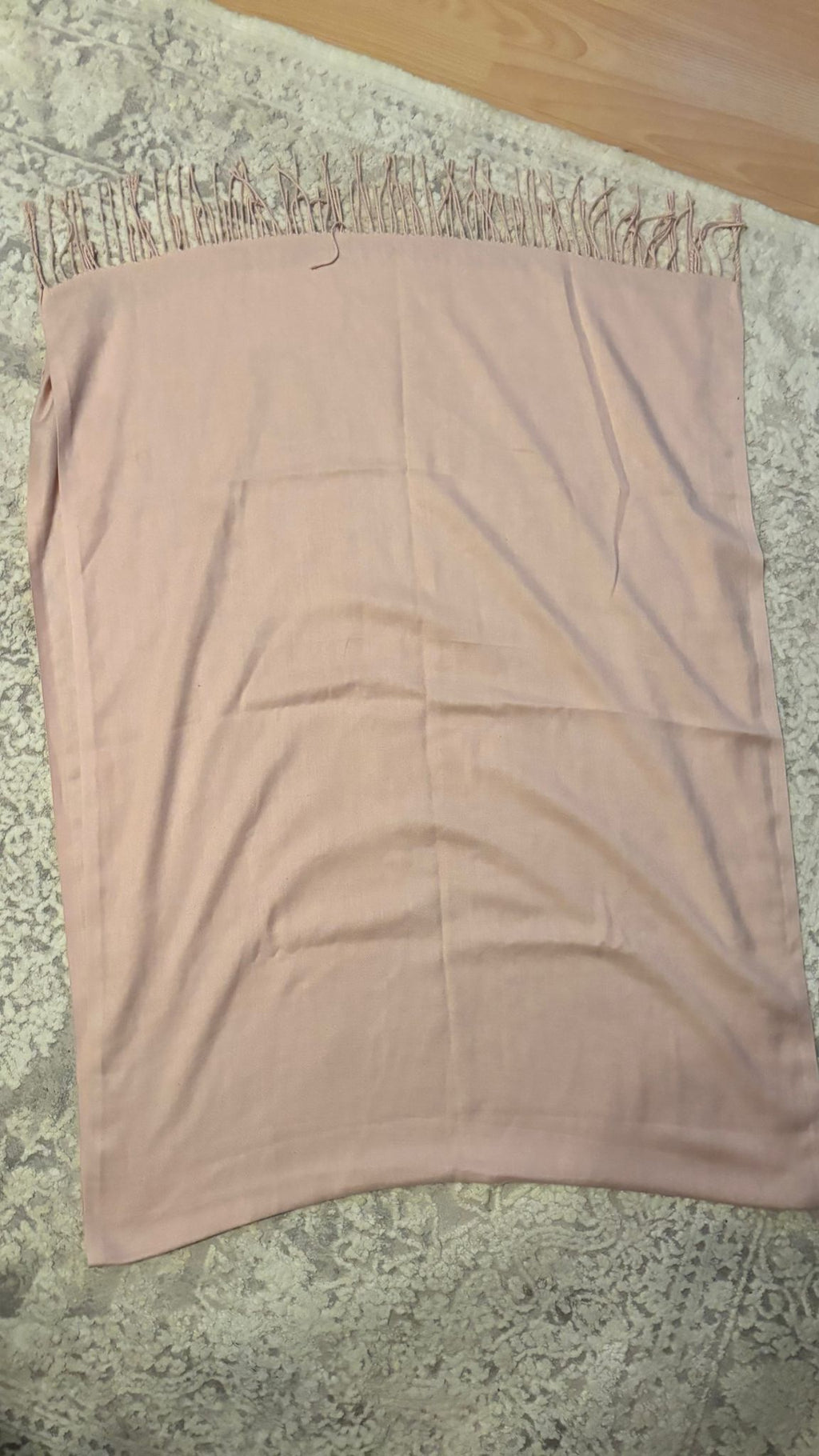 Zara Schal mit Fransen, Kaschmir-Seide, blassrosa, 176x78cm, guter Zustand