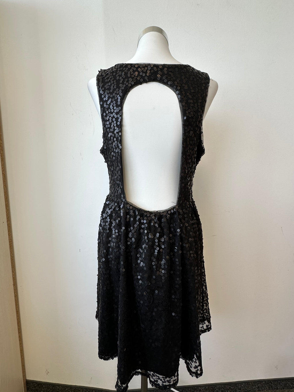 Gina Tricot Paillettenkleid – Schwarz, XL, Wie Neu