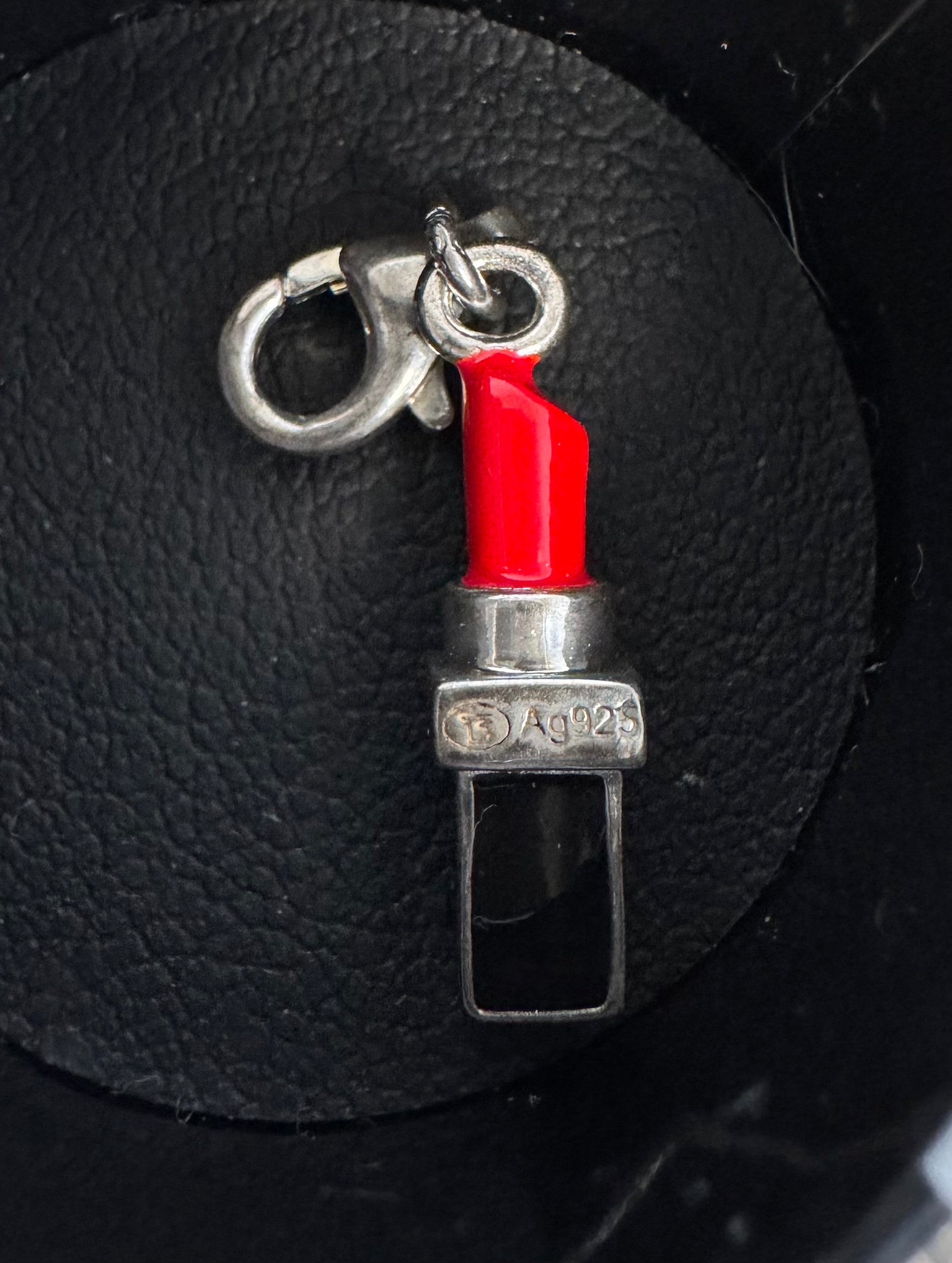 Thomas Sabo Lipstick Charm 925 Silber & Emaille, Silber/Rot, sehr gut, Box