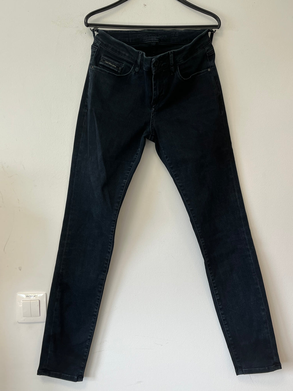 Calvin Klein Jeans W28 L32 – Mid Rise Skinny Eclipse Stretch Black, Very Good