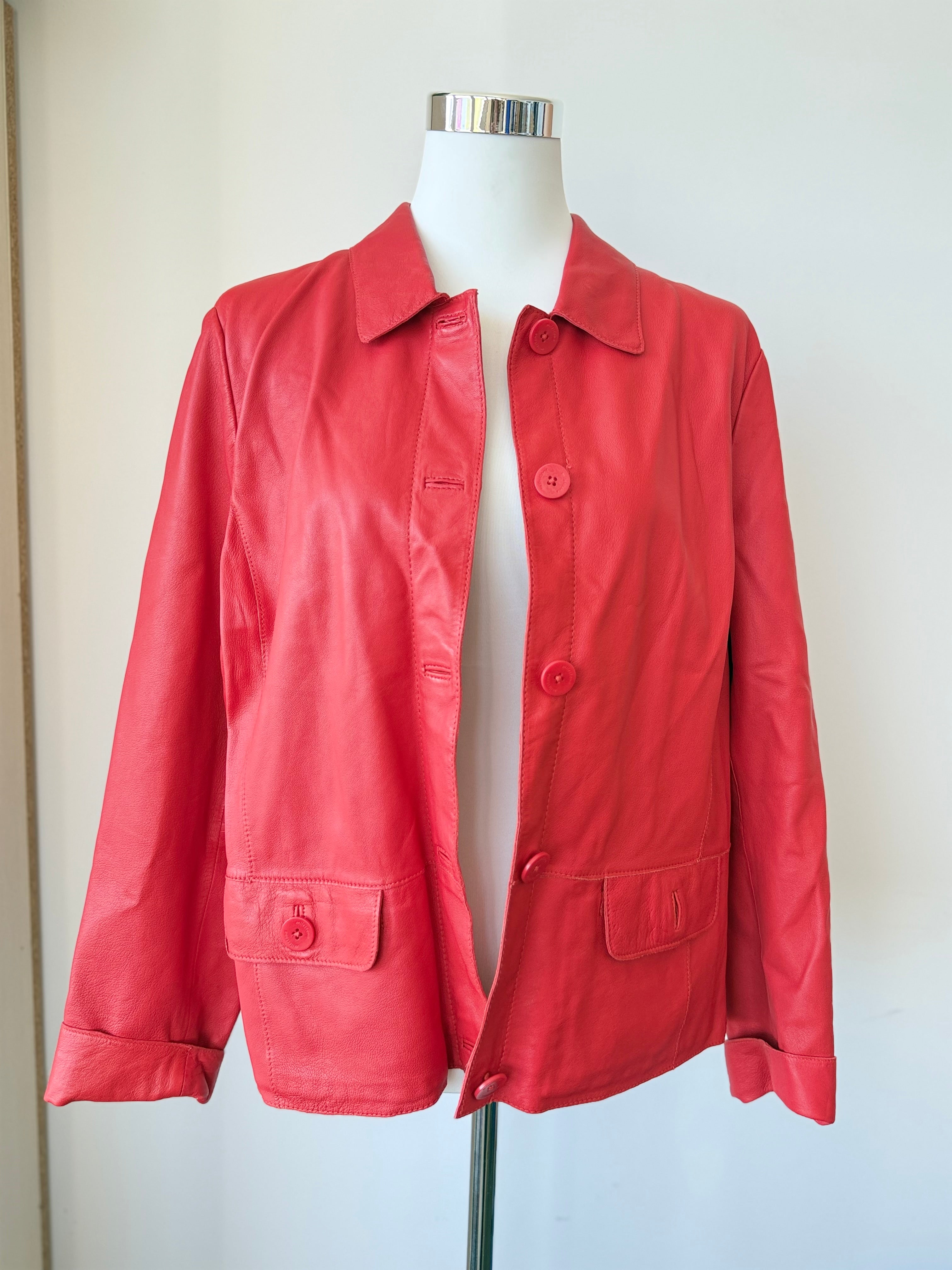 Milestone Damen Lederjacke „Masia“ Gr. 44, Rot, Wie Neu mit Etikett