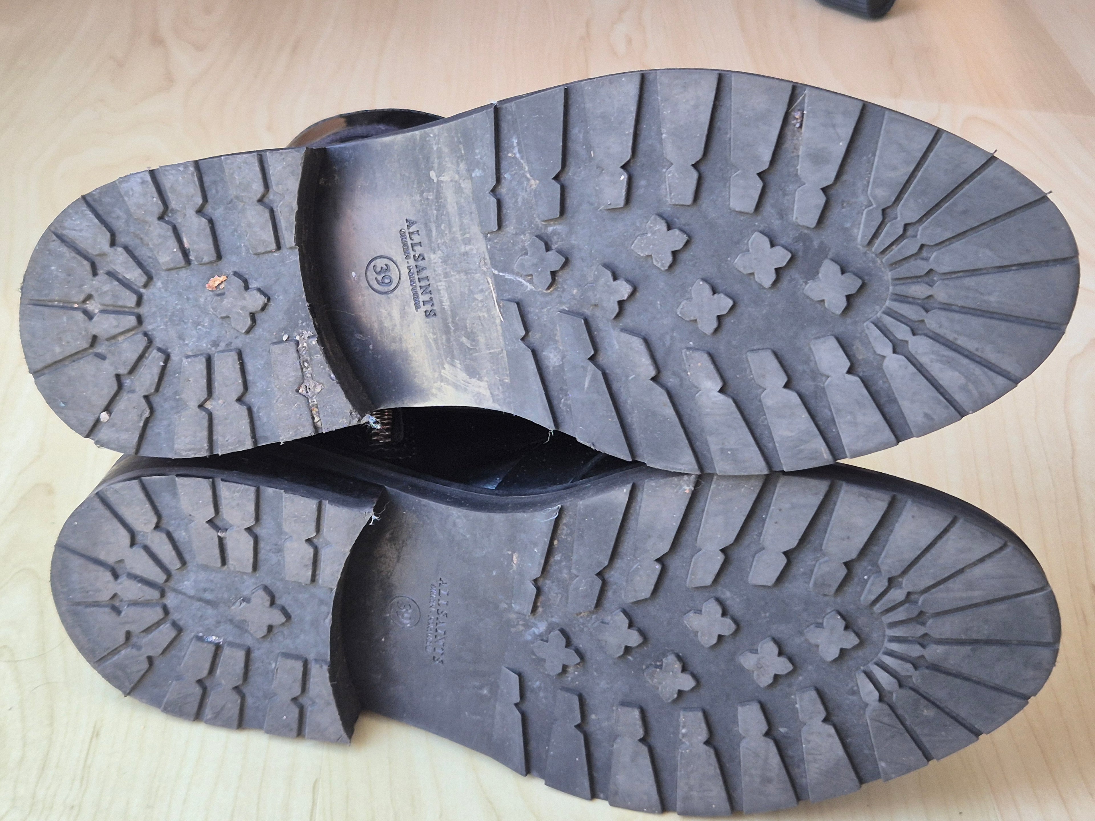 AllSaints Donita Leder Combat Boots | EU 39 | Schwarz | Sehr guter Zustand