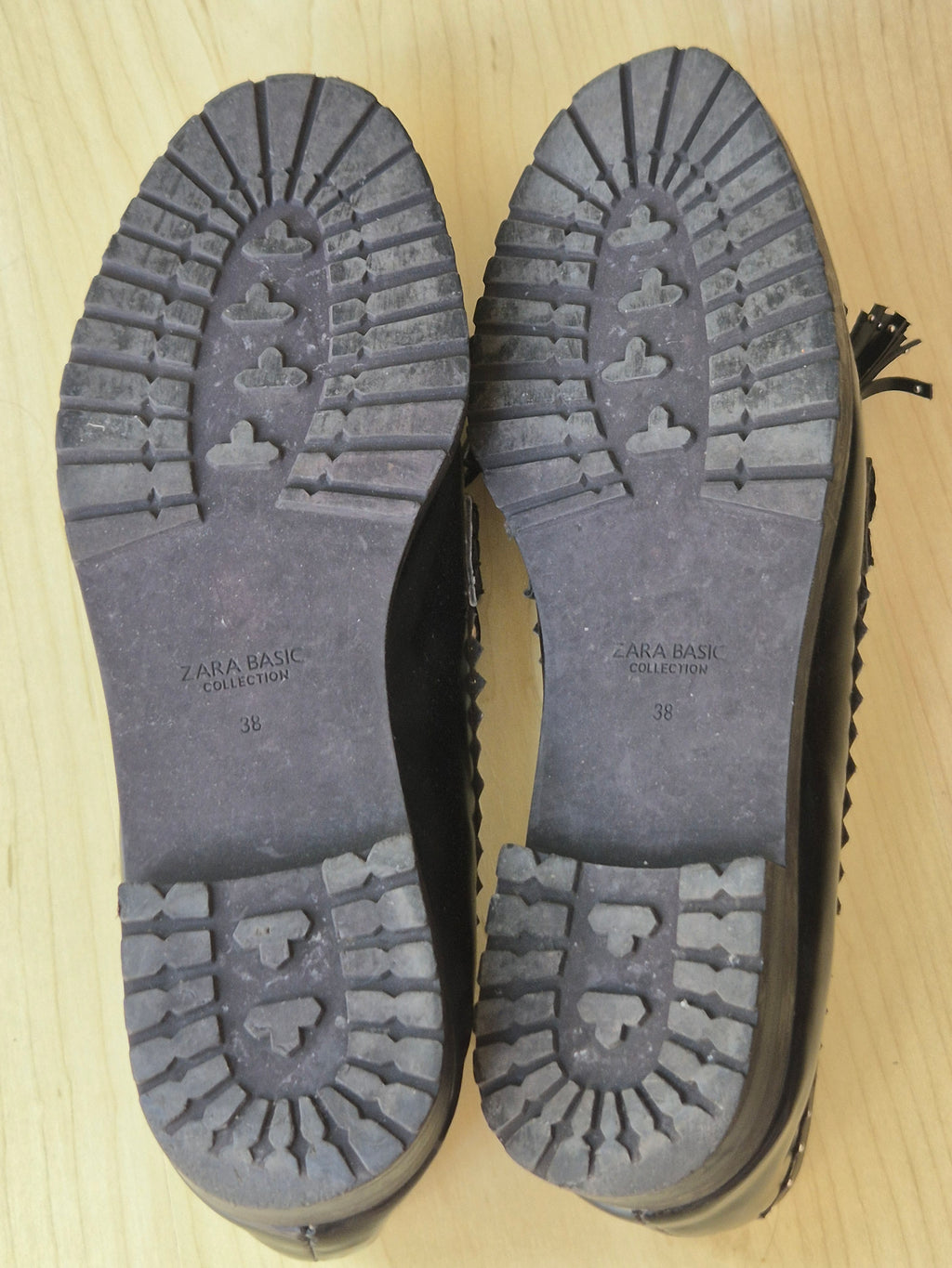 Zara Studded Loafers Black EU 38 Good Condition