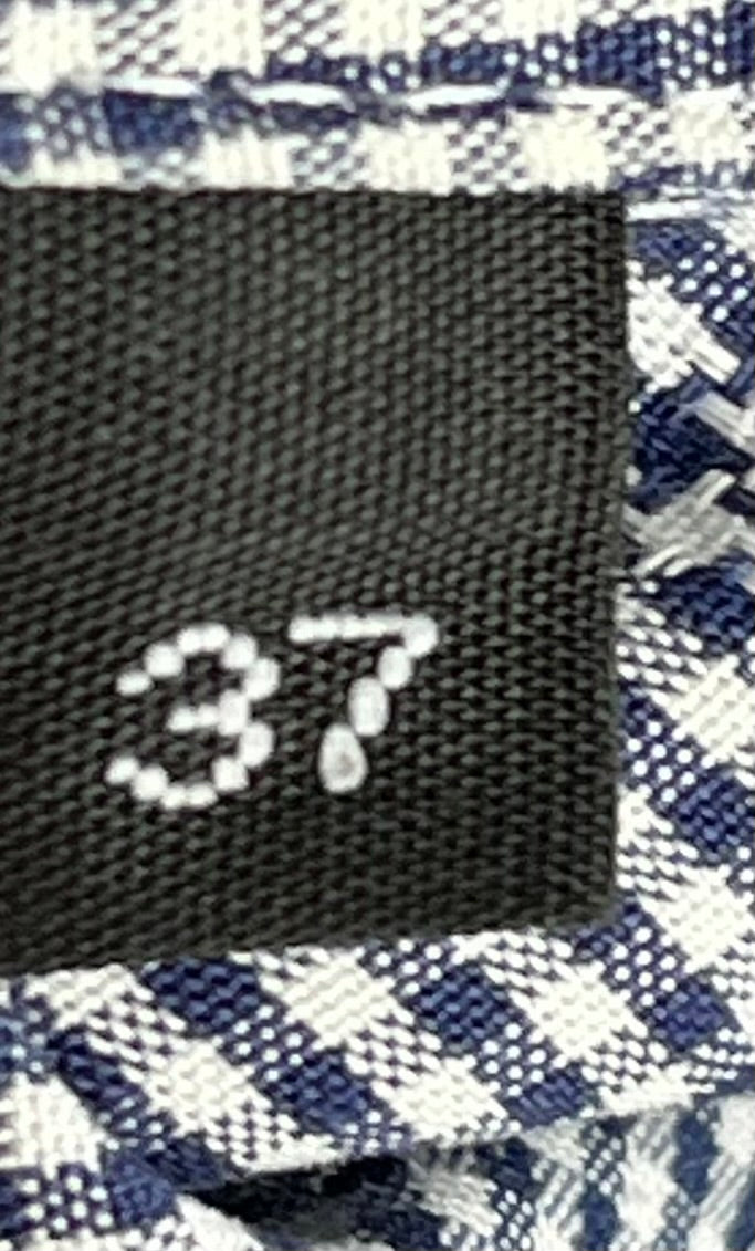 Sarar Men’s Shirt 37 Tessitura Monti Blue/White Check Very Good Condition