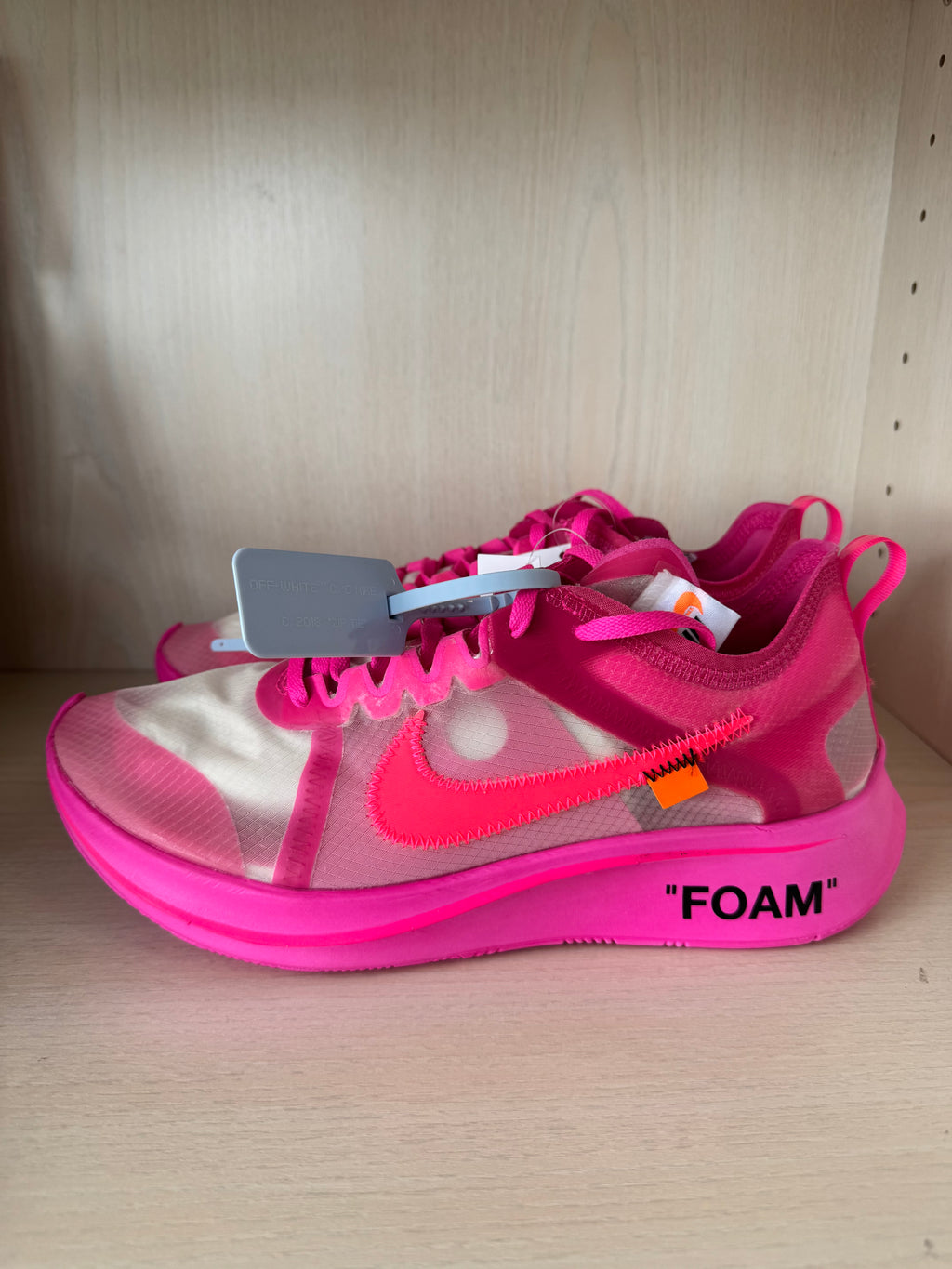 Off-White x Nike Zoom Fly SP Tulip Pink 42,5 EU Wie Neu mit Box & Beleg