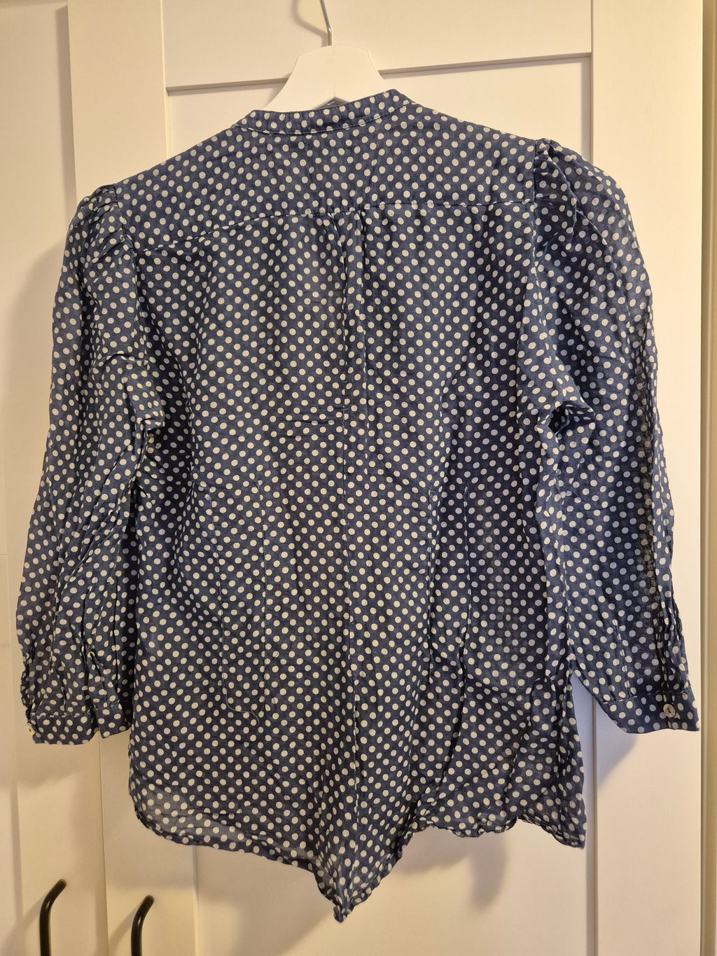 Zara Woman Blouse | Size S | Blue & White Polka Dots | Good Condition