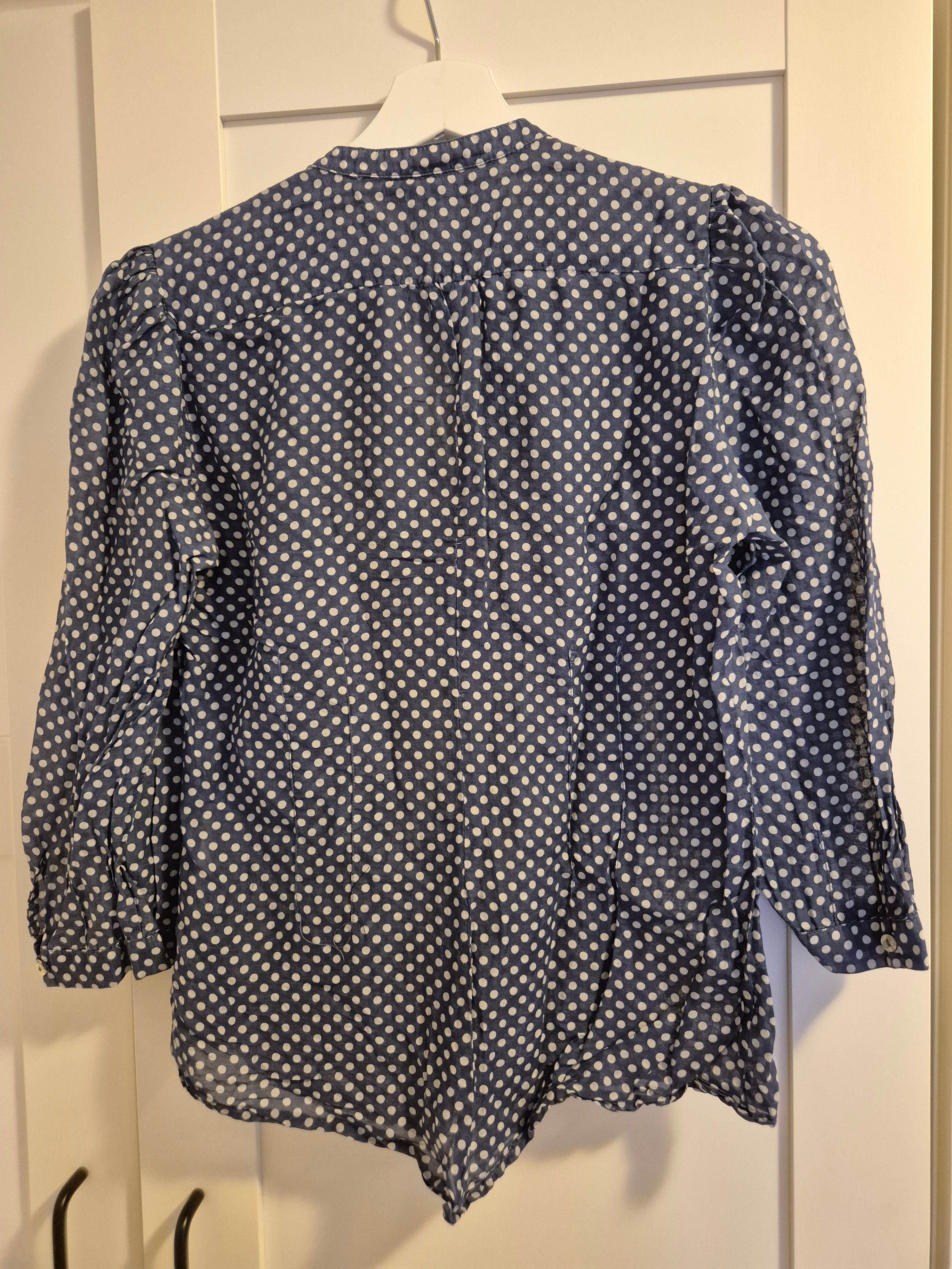 Zara Woman Blouse | Size S | Blue & White Polka Dots | Good Condition