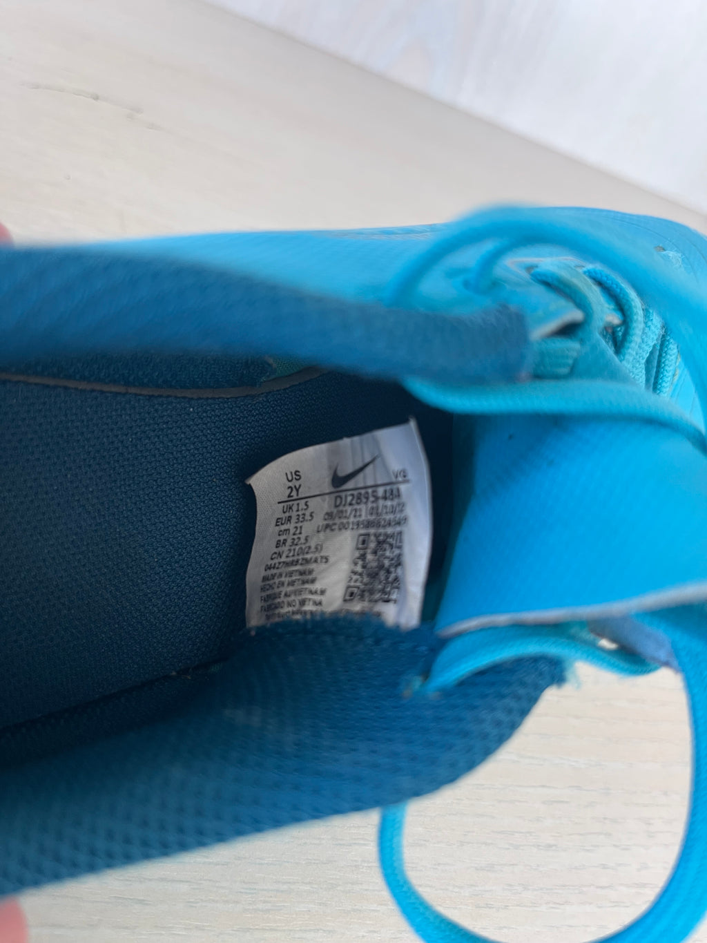 Nike Jr. Mercurial Vapor 14 Club MG, Chlorine Blue, EU 33.5, Good Condition