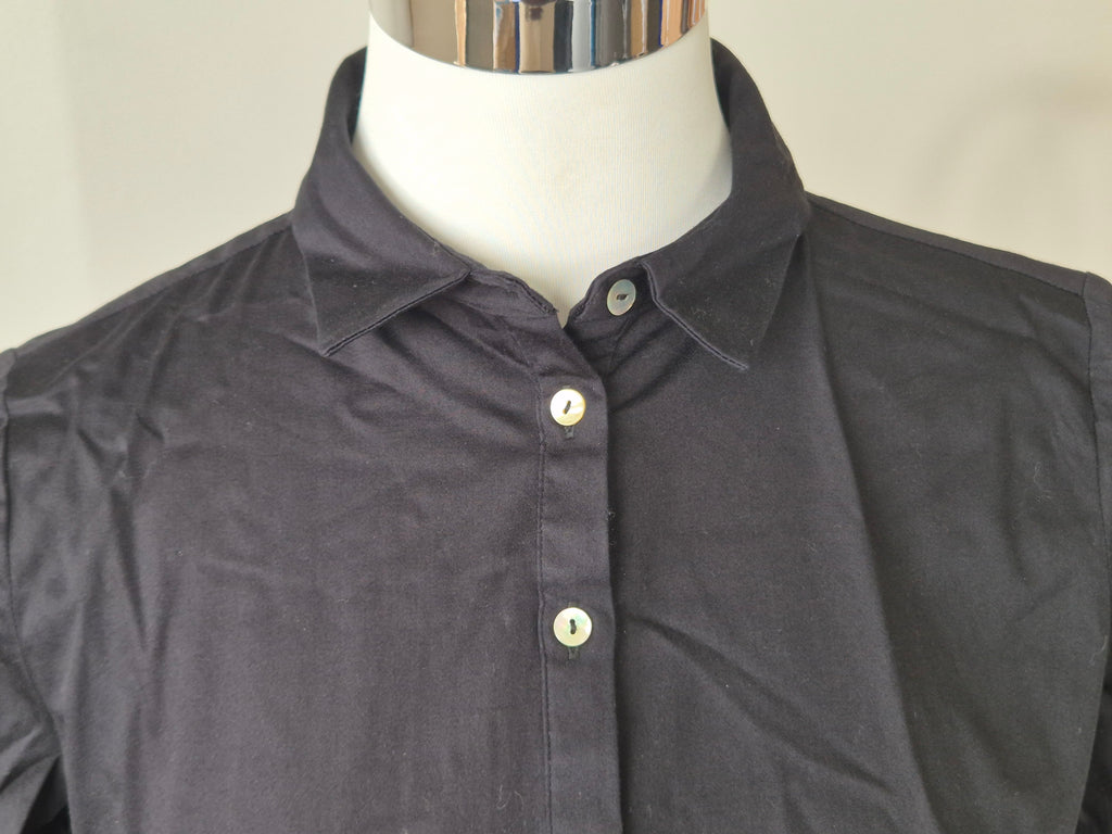 Smith & Soul Bluse S – Schwarz, Plissee-Saum, 100% Baumwolle, guter Zustand
