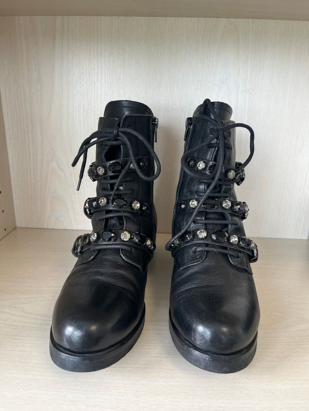 Eddie Rodriguez Women’s Leather Ankle Boots – Black, Size 40, Very Good