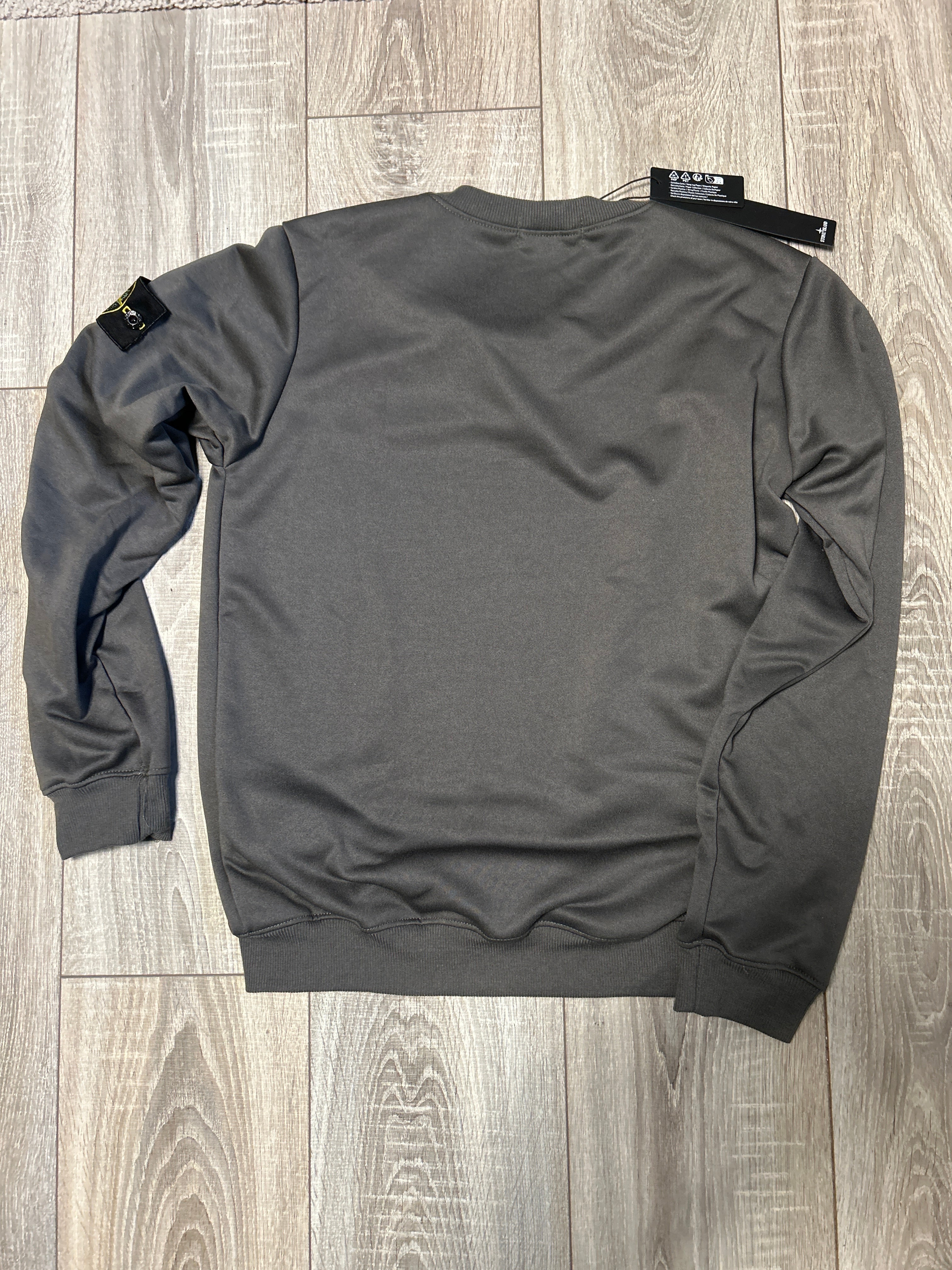 Stone Island Compass-Patch Crewneck Sweatshirt Grey Small New with Tags