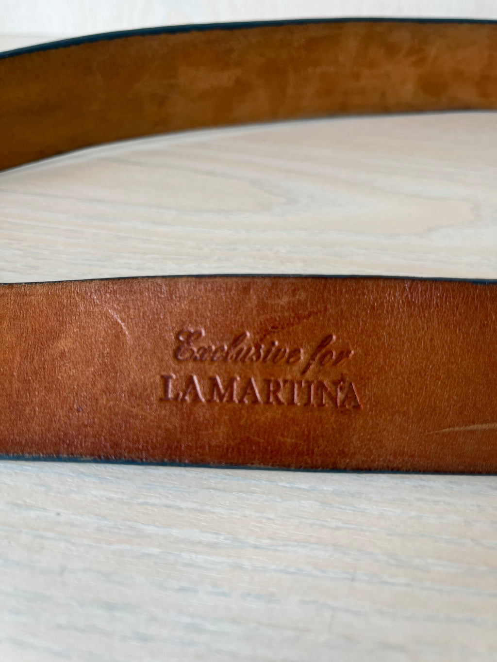 La Martina Leather Belt Exclusive Edition Brown 90cm Handmade Good Condition