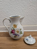 Vintage Tirschenreuth Bavaria Floral Coffee Pot, Gold Trim, 1.2L, Very Good