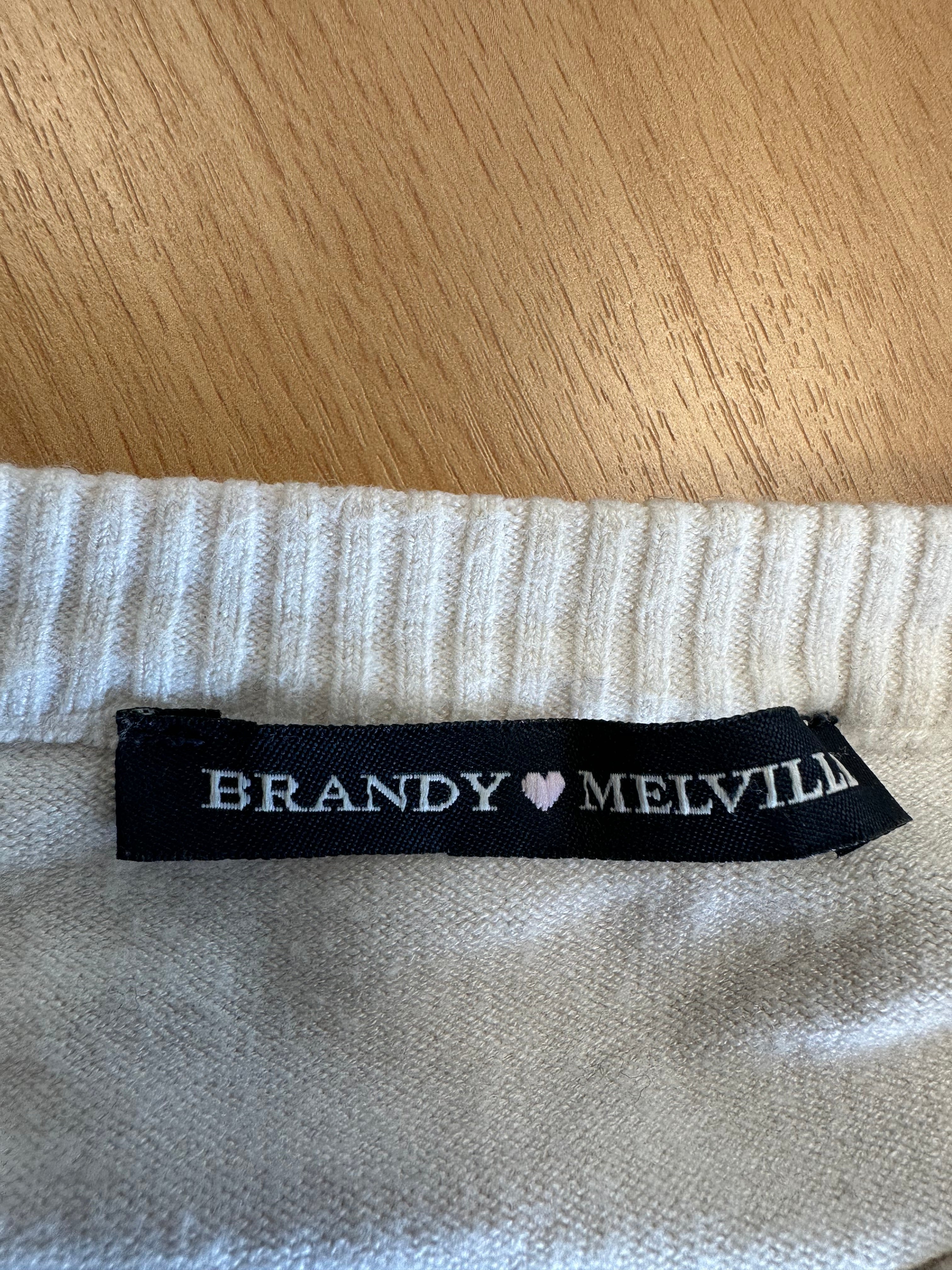 Brandy Melville Christy Gestreifter Pullover – One Size, Weiß/Marine, Gut