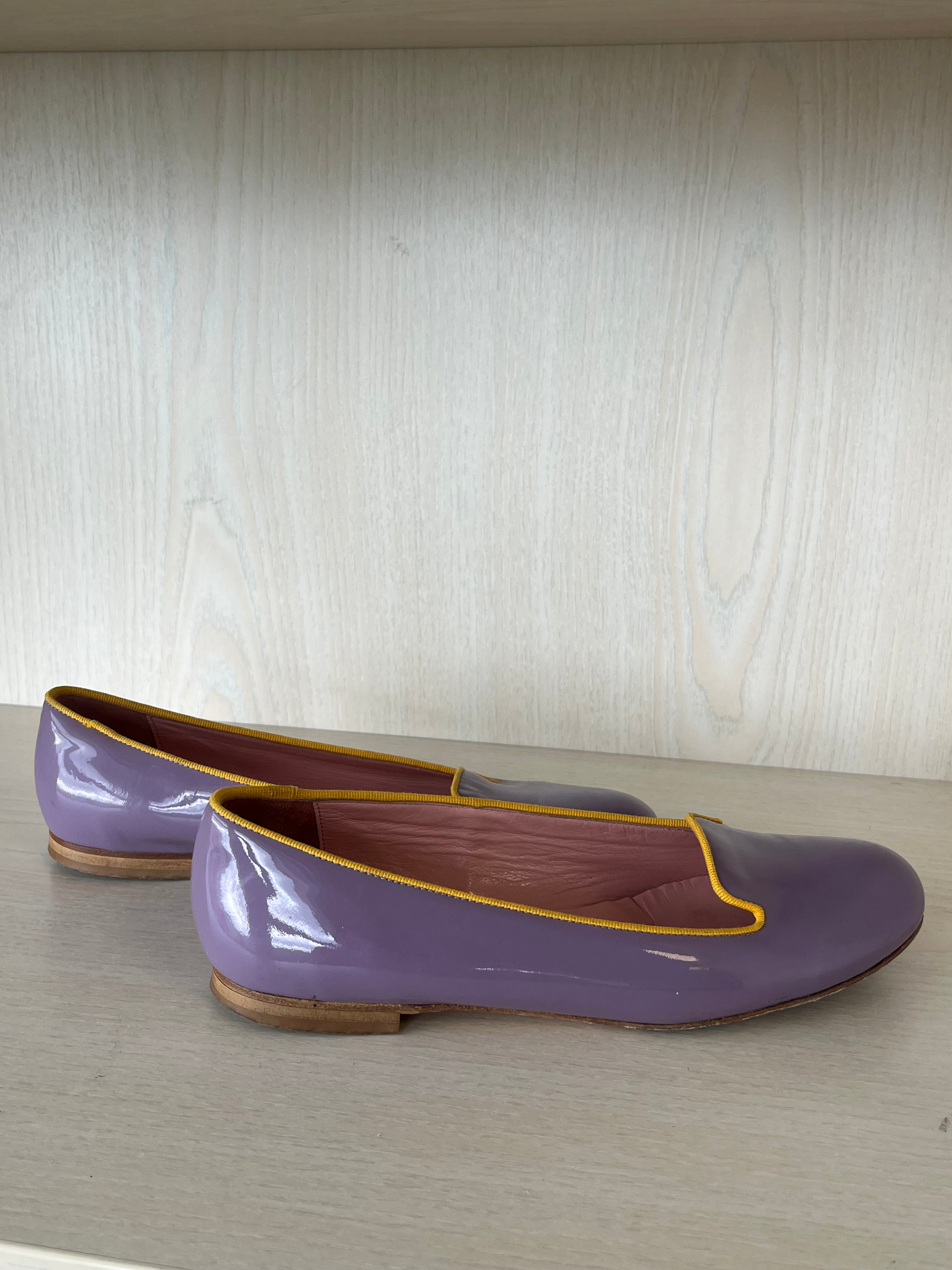Studio Pollini Lackleder Loafer – Flieder & Gelb – EU 37 – Sehr guter Zustand