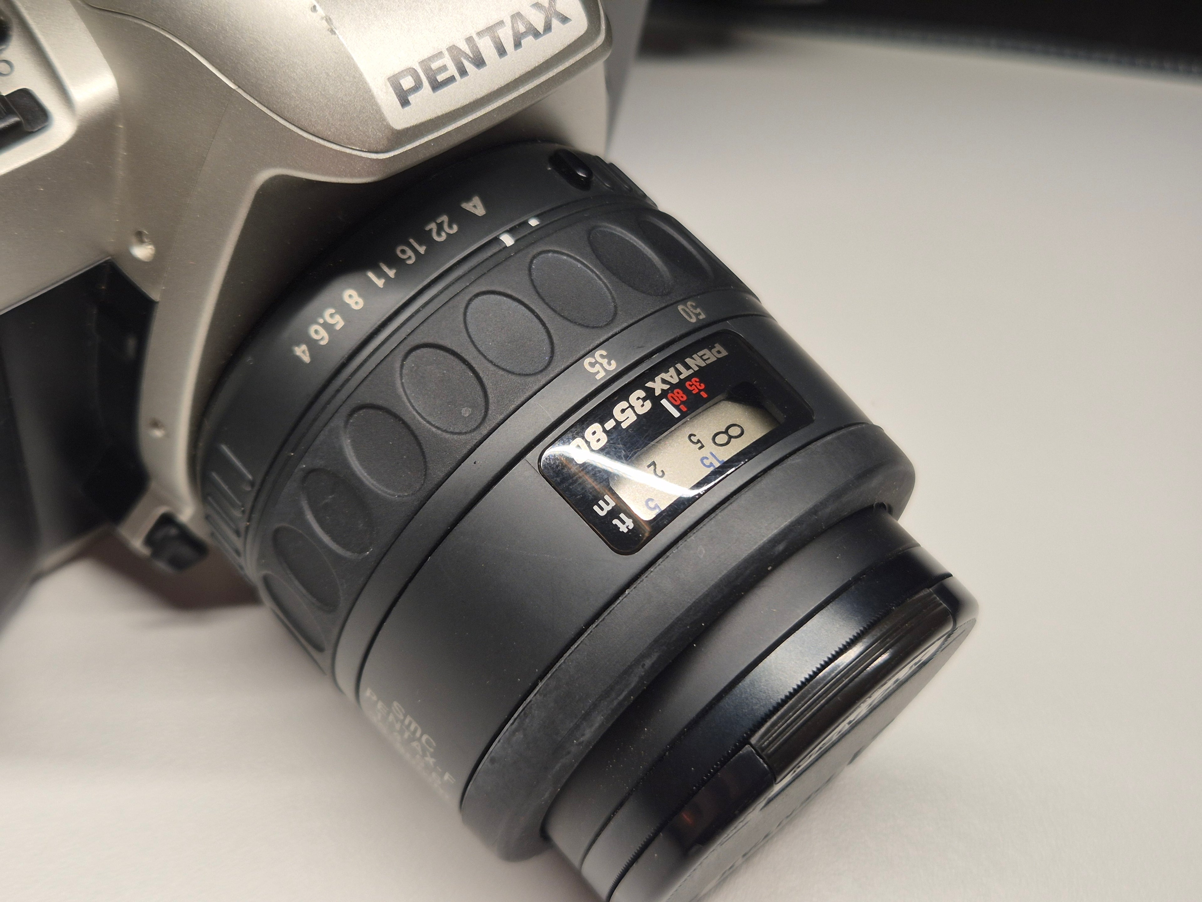 Pentax MZ-50 35mm SLR Silber mit 35-80mm Objektiv, Tasche & Anleitung – VGC