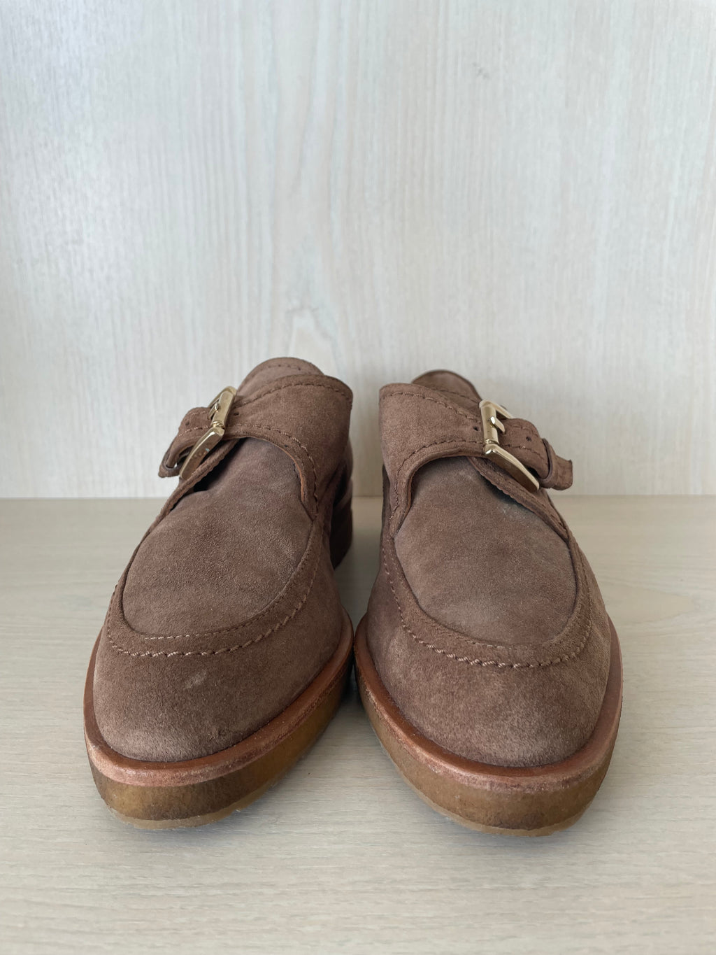 Latouche Classic Loafer Wildleder Beige Schnalle EU 37 Sehr Gut
