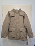 Uniqlo Hybrid Down Parka – Beige, Größe S, Guter Zustand, Abnehmbare Kapuze