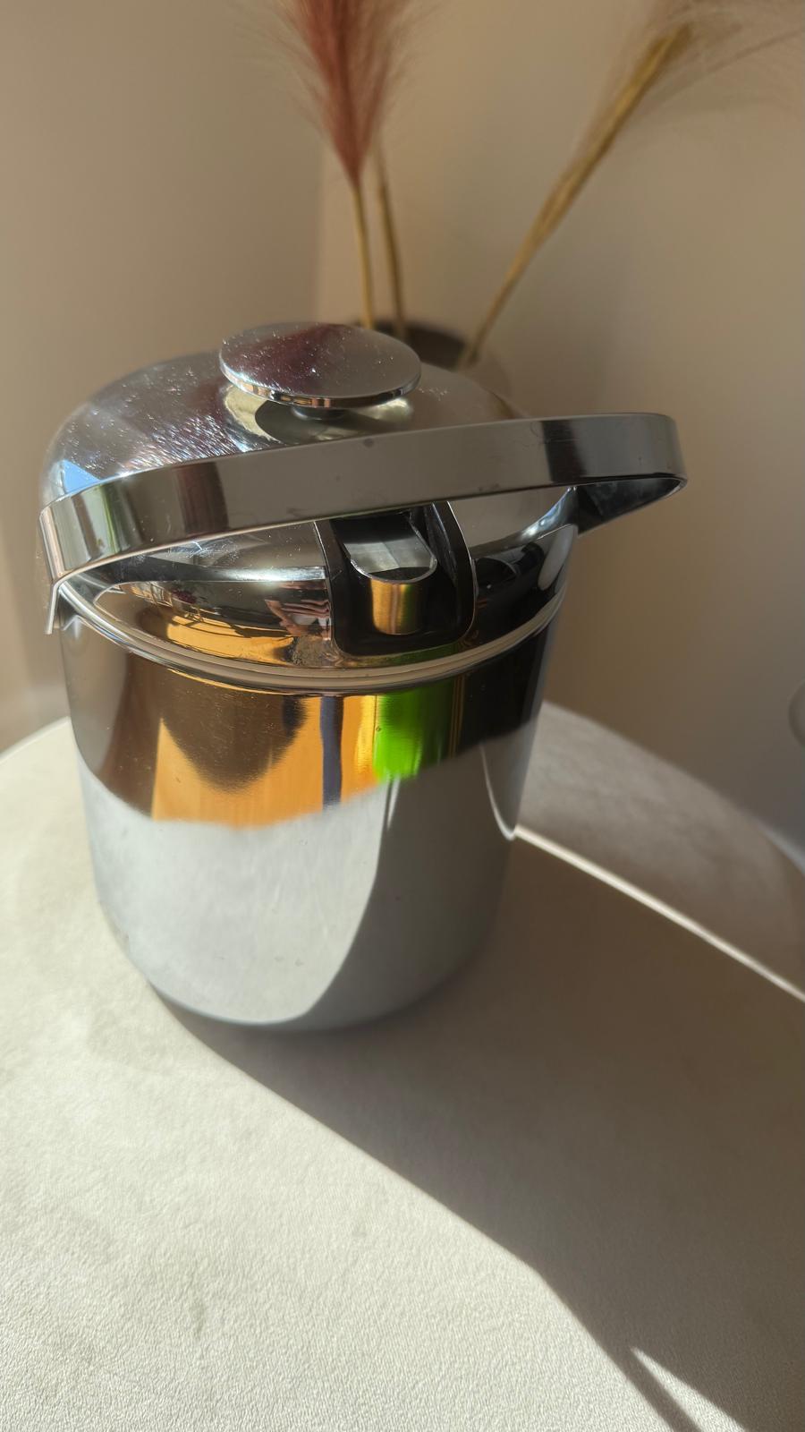 Vintage ELEPHANT Stainless Ice Bucket 1.5L w/ Tongs Silver Good Condition