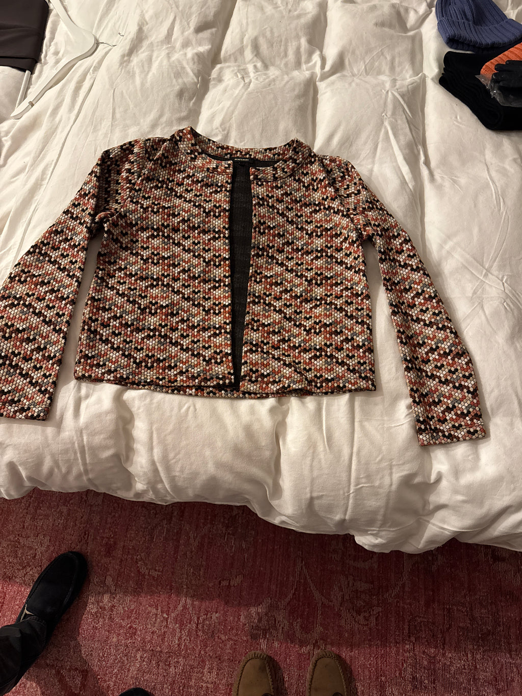 More & More Tweedjacke – Offen, Kragenlos, Multicolor, Gr. 38, Sehr Gut