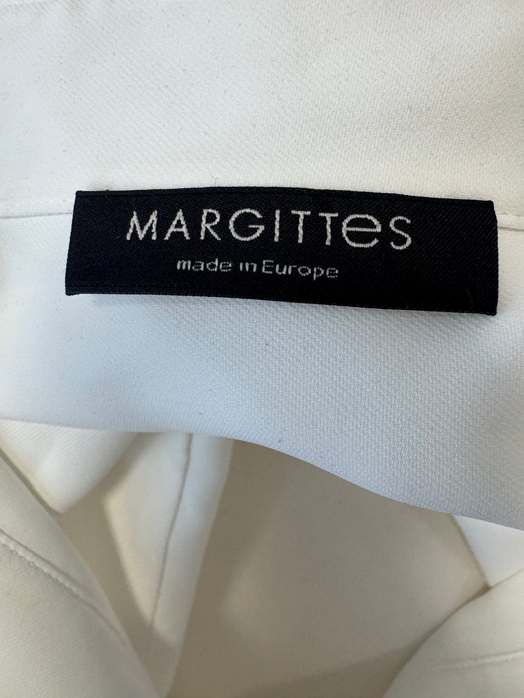 Margittes Classic Blouse – White, Size 42, 100% Polyester, Very Good Condition