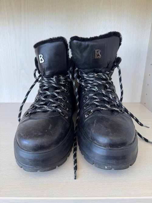 Bogner BANSKO Mid Boots Gr. 42 – Leder & Shearling, Schwarz, gebraucht