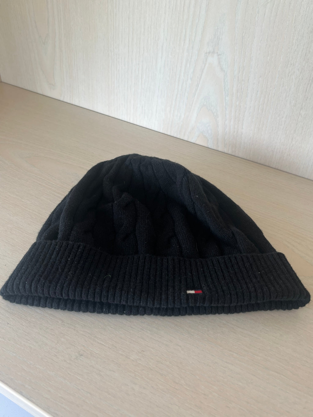 Tommy Hilfiger Flag Beanie, Schwarz, Wolle/Baumwolle, Sehr Gut, One Size