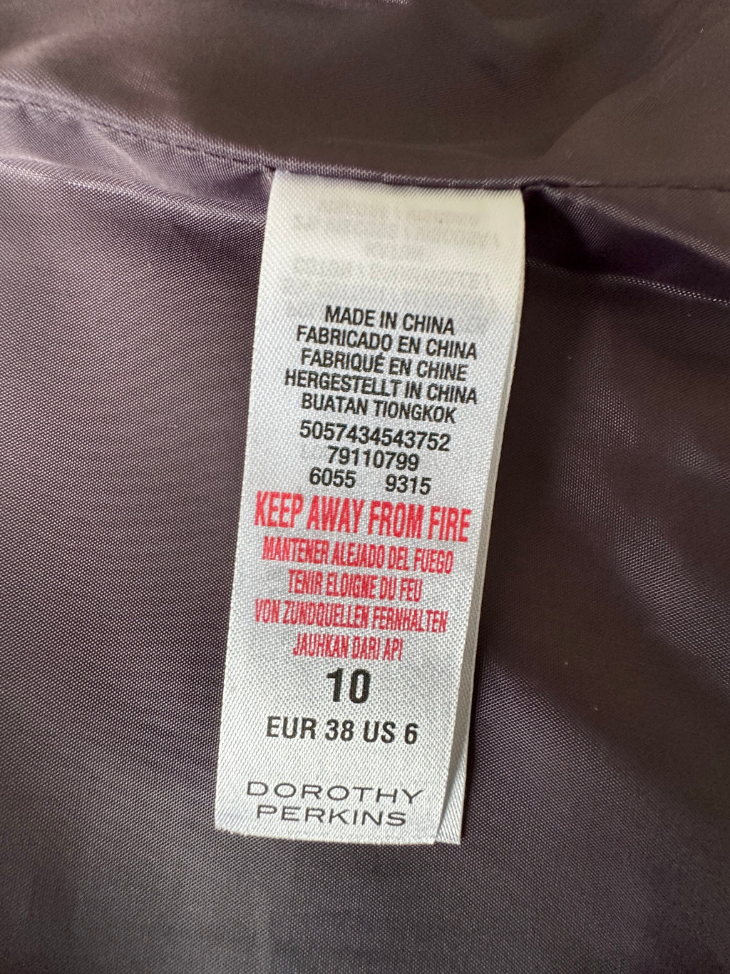 Dorothy Perkins Damen Bikerjacke Kunstleder Dunkelbraun Größe 38, Gebraucht