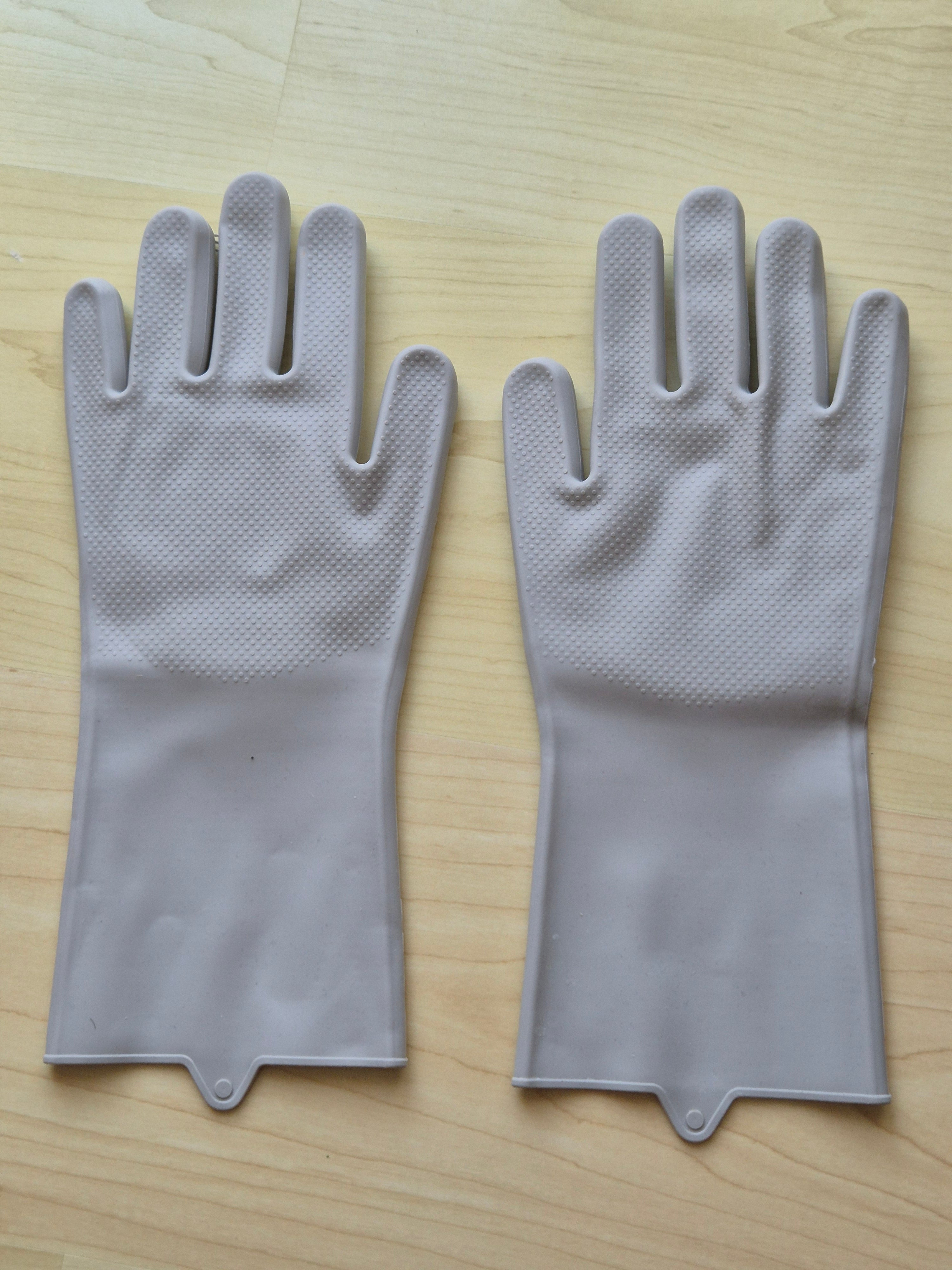 LHOME Magic Silicone Dishwashing Gloves Gray One Size – Very Good